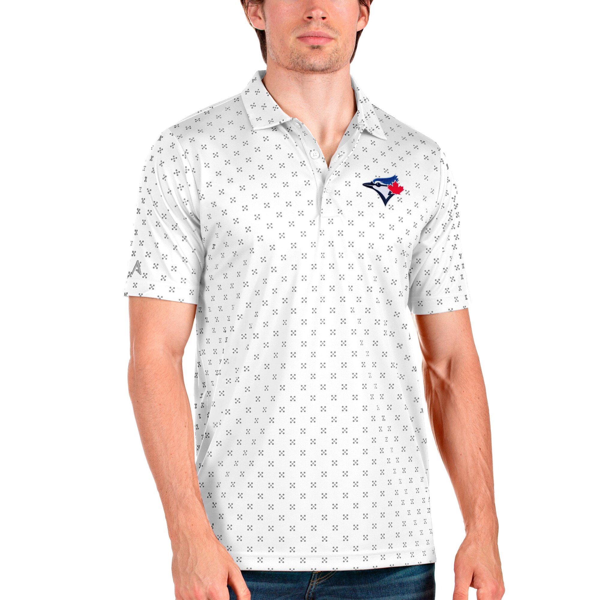 Men's Toronto Blue Jays Antigua White Spark Polo