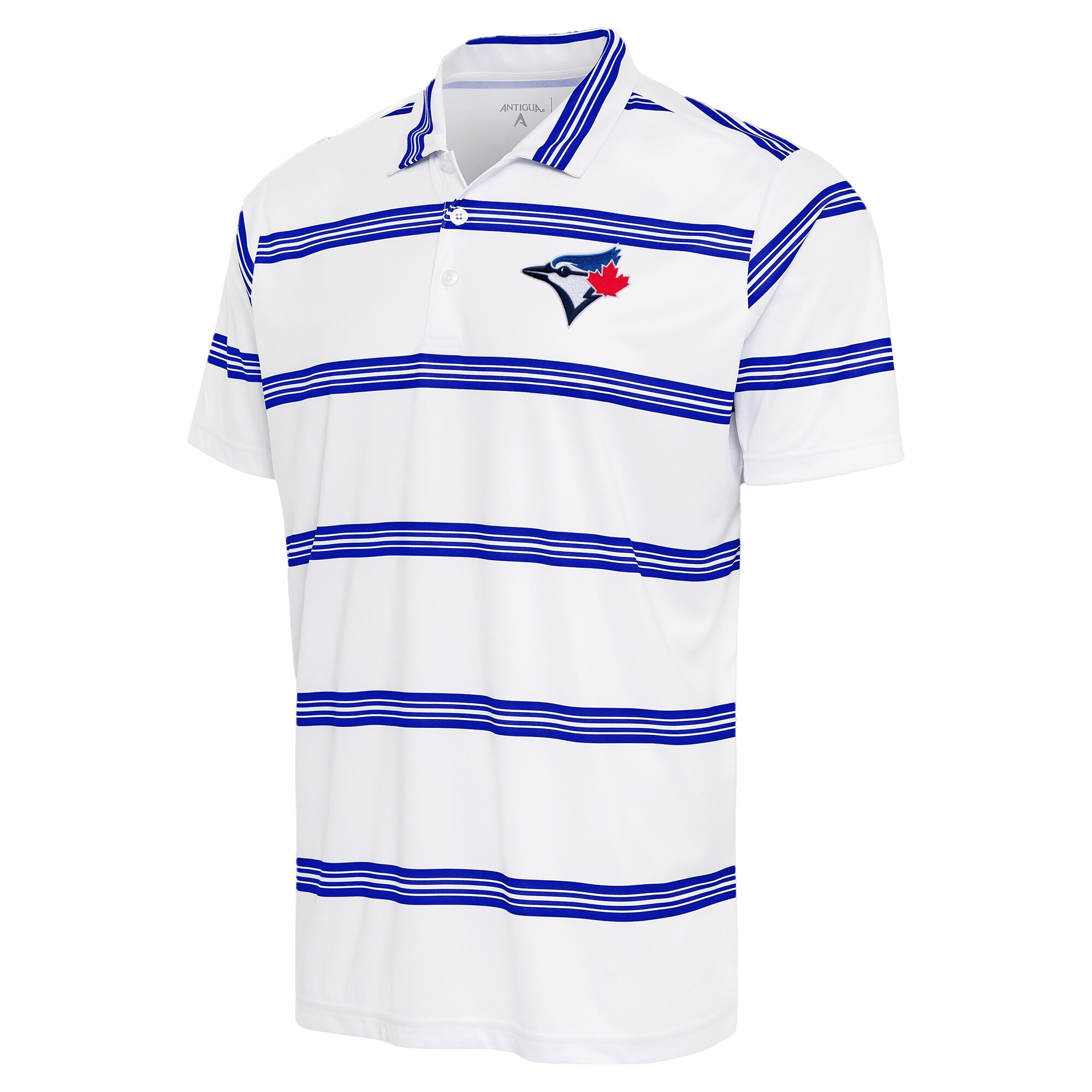 Men's Toronto Blue Jays Antigua White/Royal Groove Polo