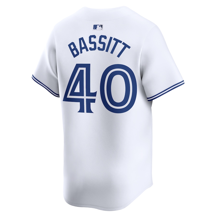 Men's Toronto Blue Jays Chris Bassitt Nike White Home Limited Player Jersey - Image 3