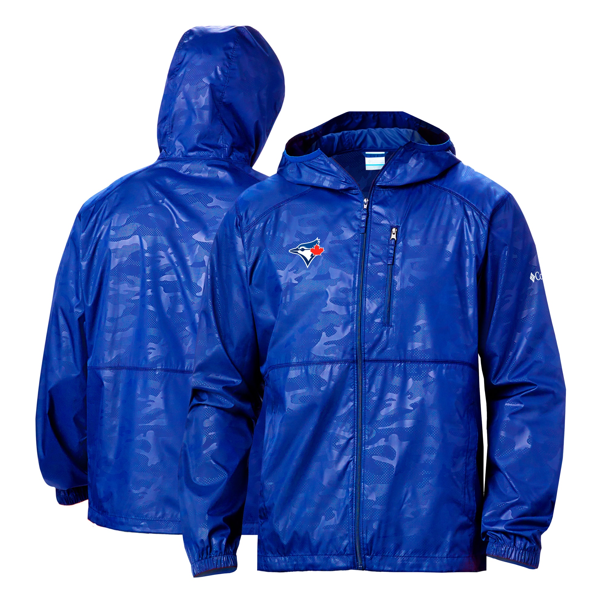 Men's Toronto Blue Jays Columbia Royal Camo Flash Forward Full-Zip Team Logo Windbreaker Jacket