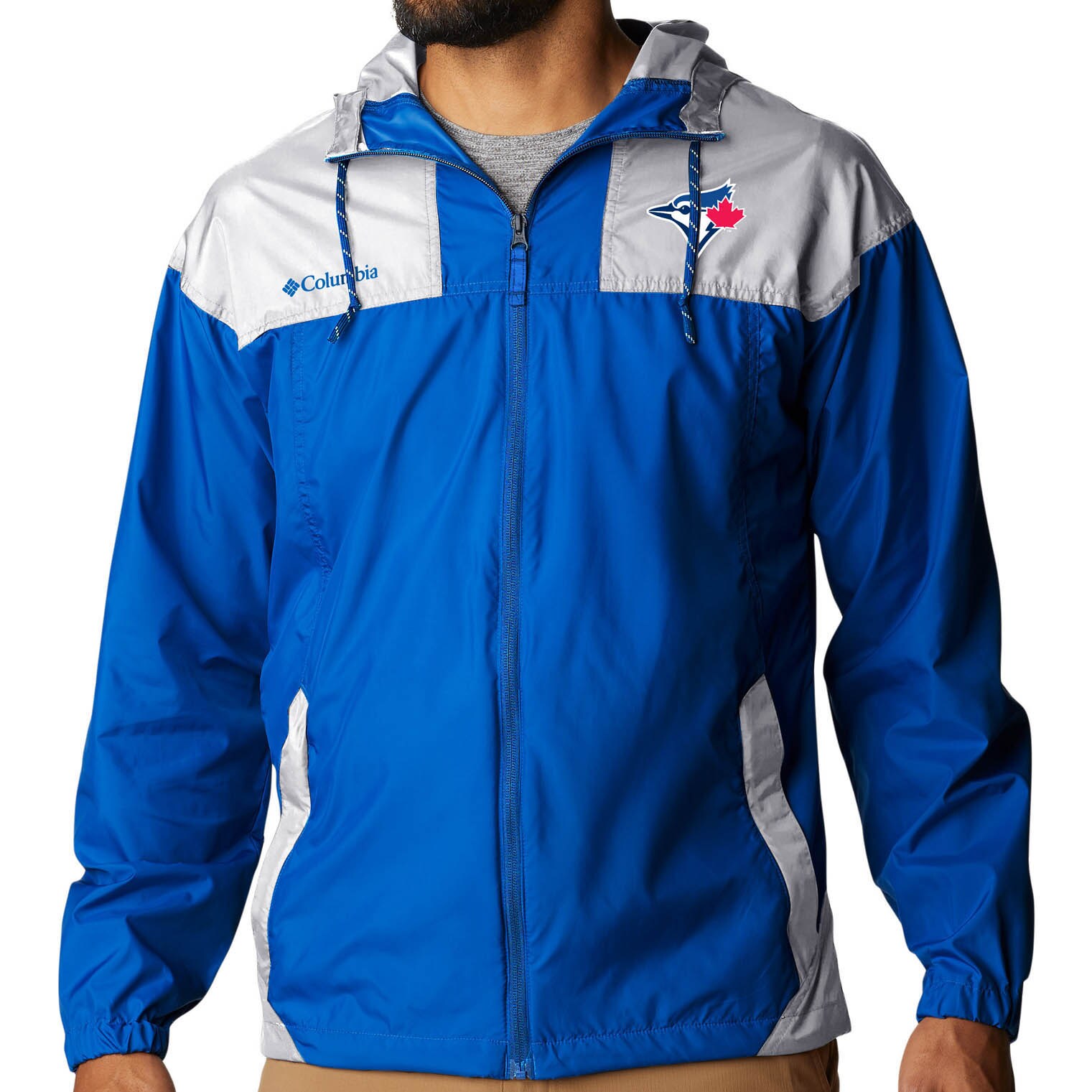 Men's Toronto Blue Jays Columbia Royal/White Omni-Shade Flash Challenger Full-Zip Windbreaker Jacket