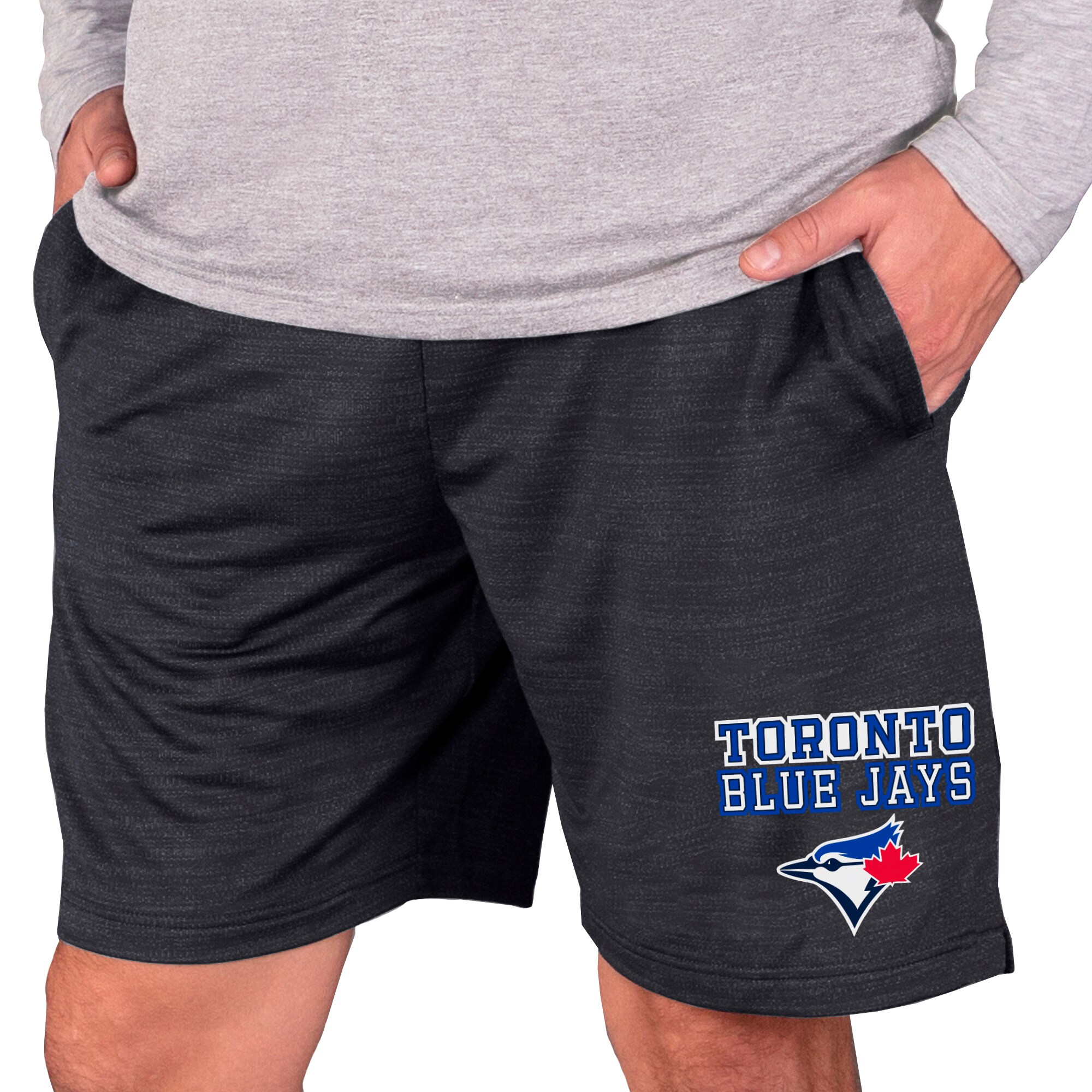 Men's Toronto Blue Jays Concepts Sport Charcoal Bullseye Knit Jam Shorts
