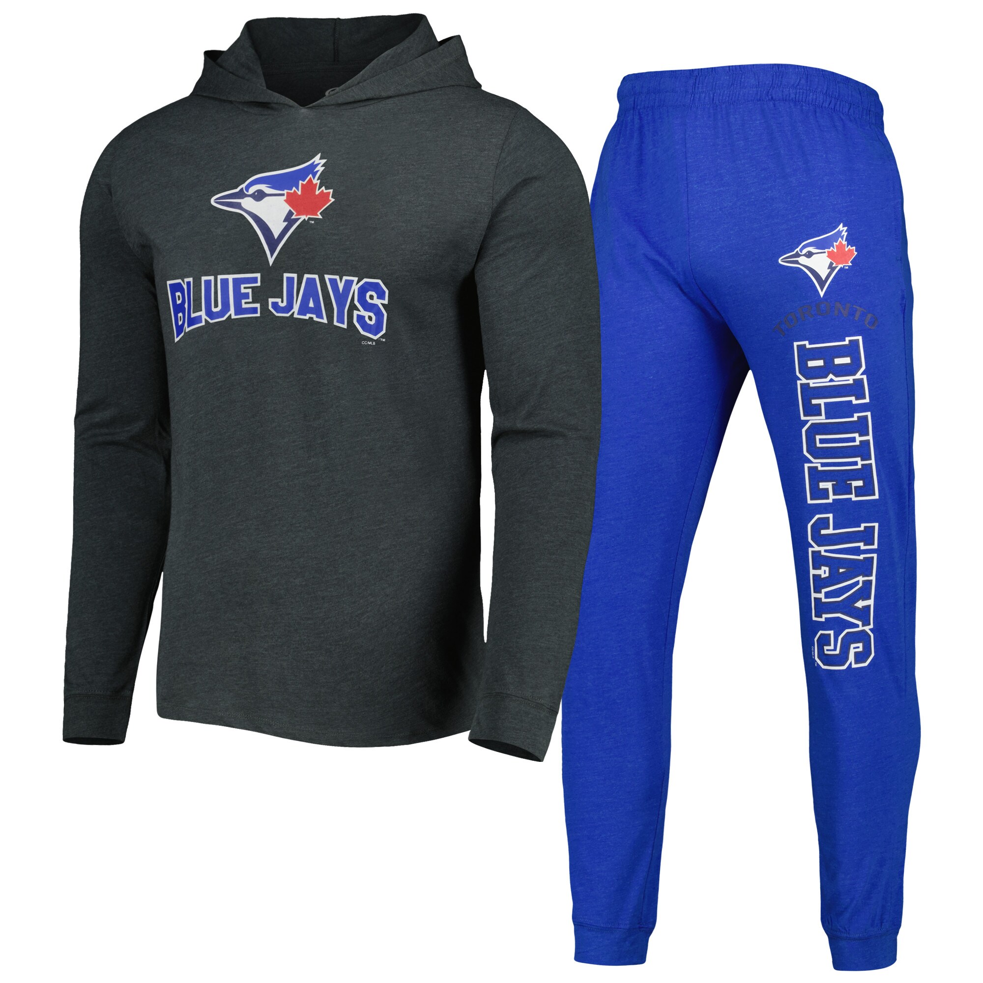 Men's Toronto Blue Jays Concepts Sport Heather Royal/Heather Charcoal Meter Hoodie & Joggers Set