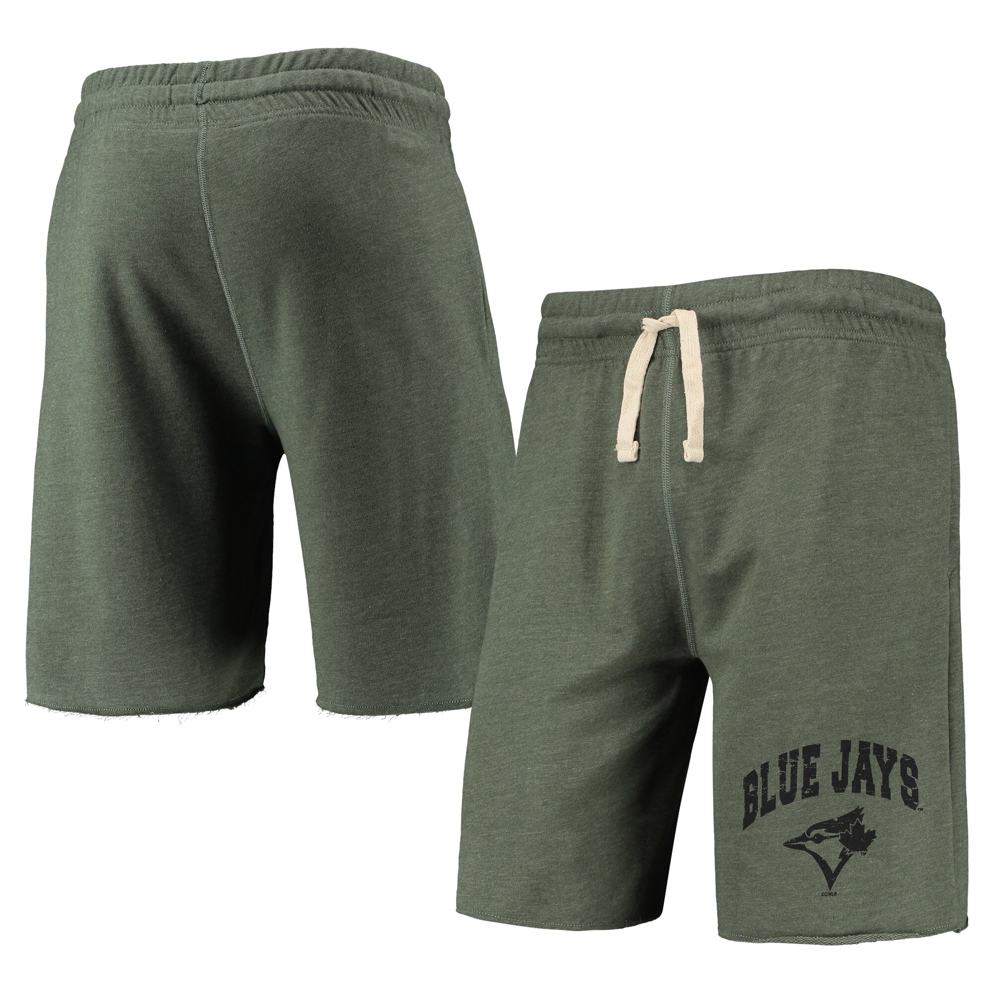 Men's Toronto Blue Jays Concepts Sport Heathered Green Mainstream Logo Terry Tri-Blend Shorts