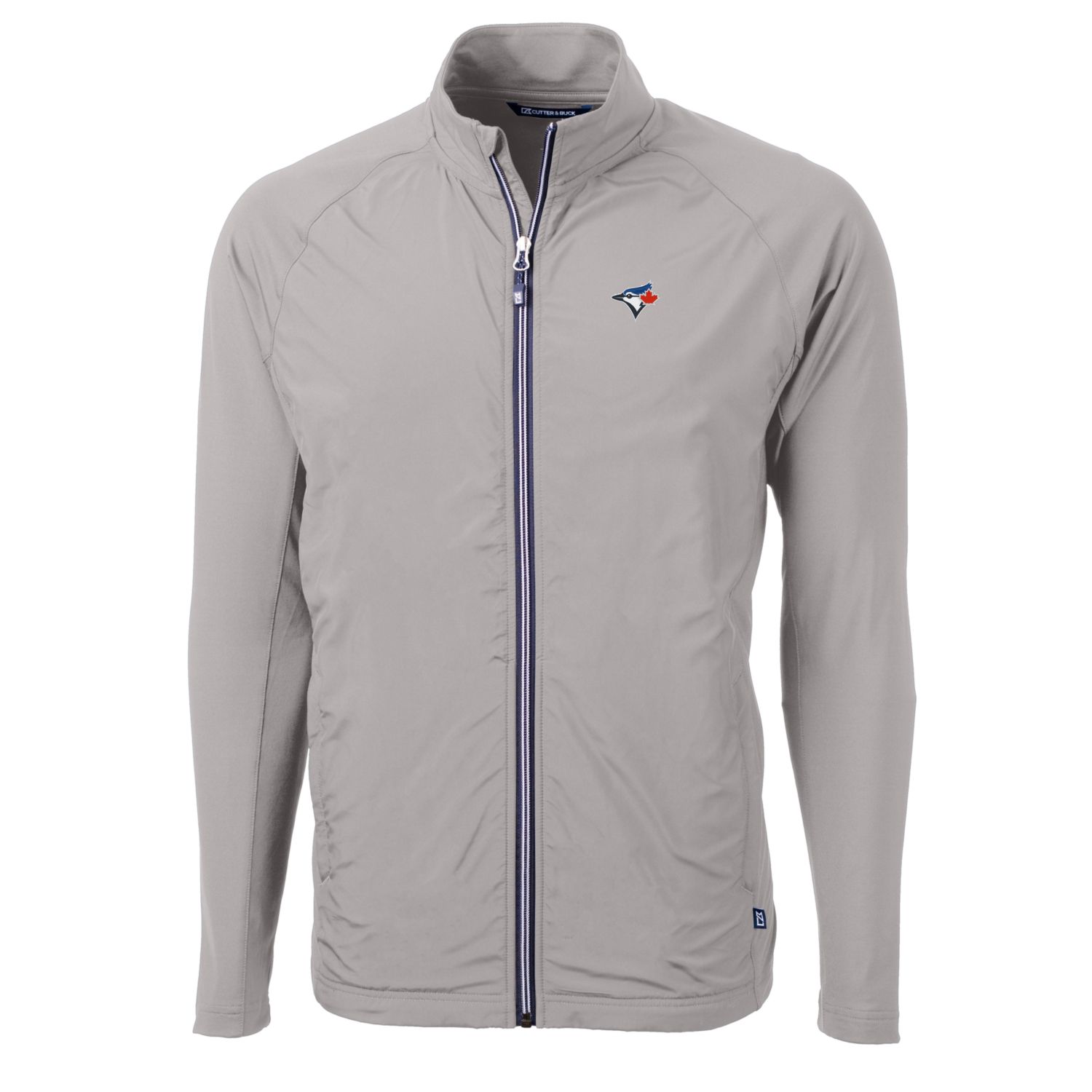 Men's Toronto Blue Jays Cutter & Buck Gray Big & Tall Adapt Eco Knit Full-Zip Jacket