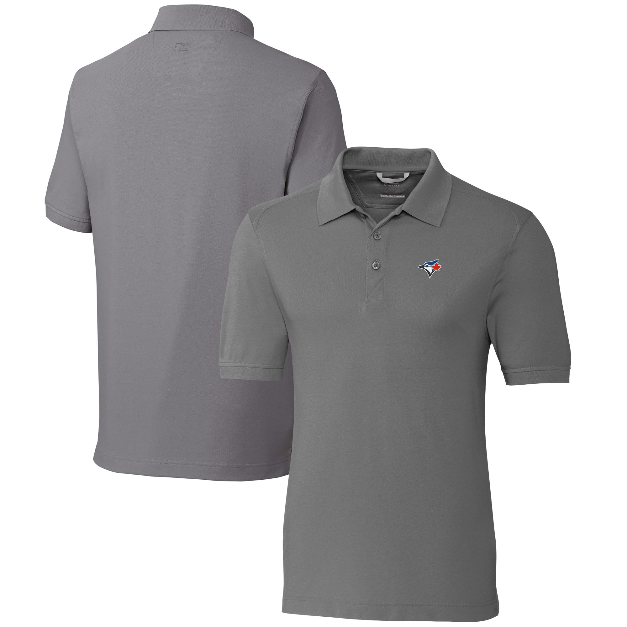 Men's Toronto Blue Jays  Cutter & Buck Gray Big & Tall Advantage Tri-Blend Pique Polo