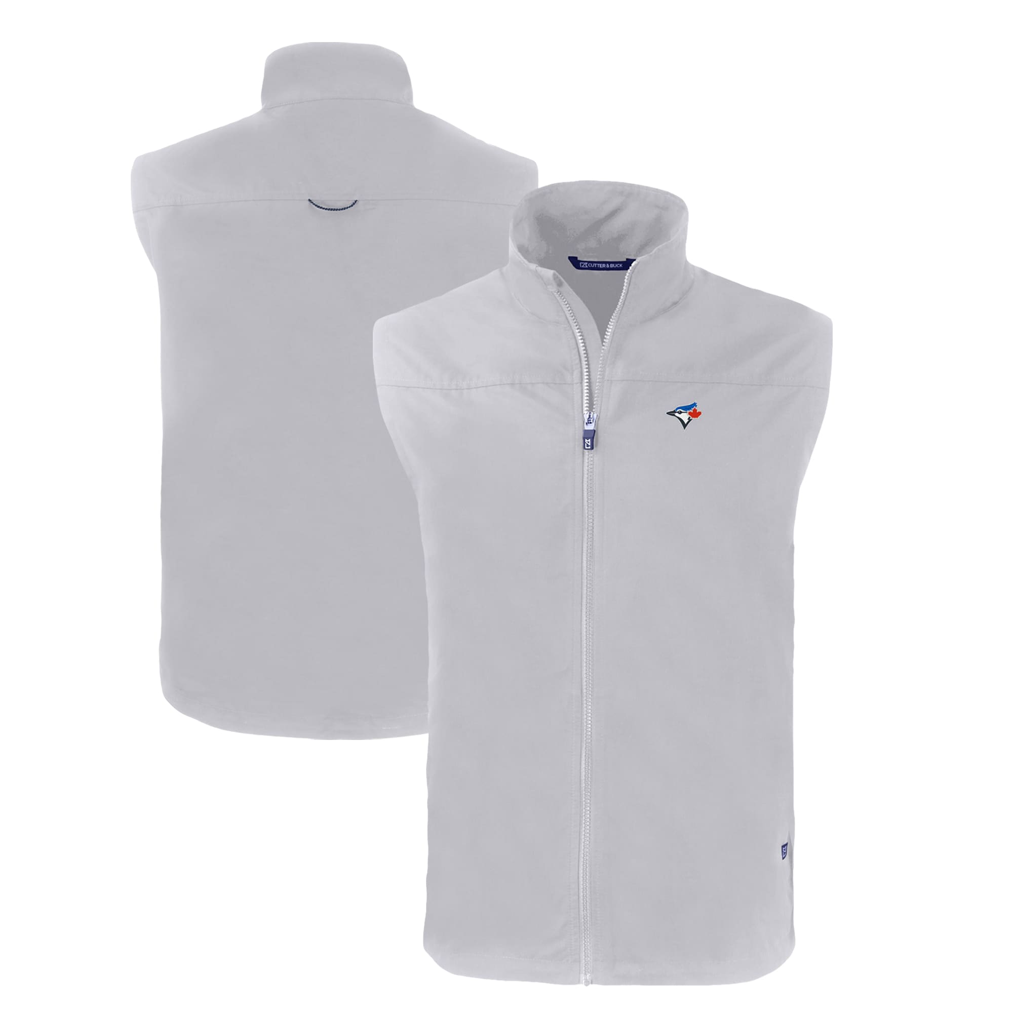 Men's Toronto Blue Jays  Cutter & Buck Gray Big & Tall Charter Eco Full-Zip Vest