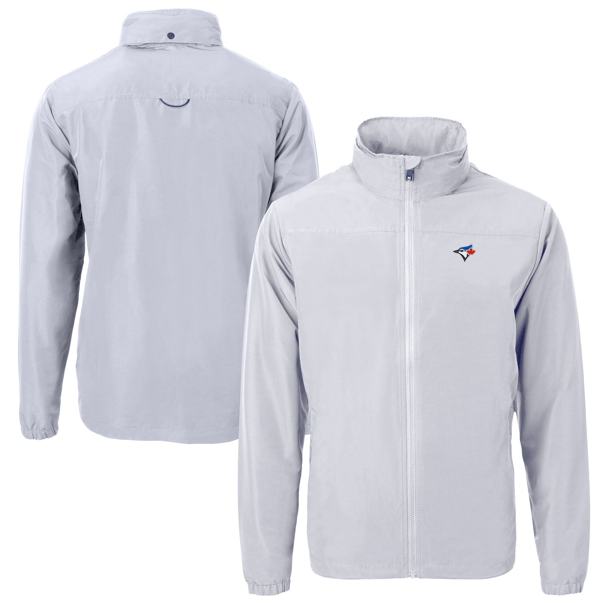 Men's Toronto Blue Jays Cutter & Buck Gray Charter Eco Recycled Full-Zip Jacket