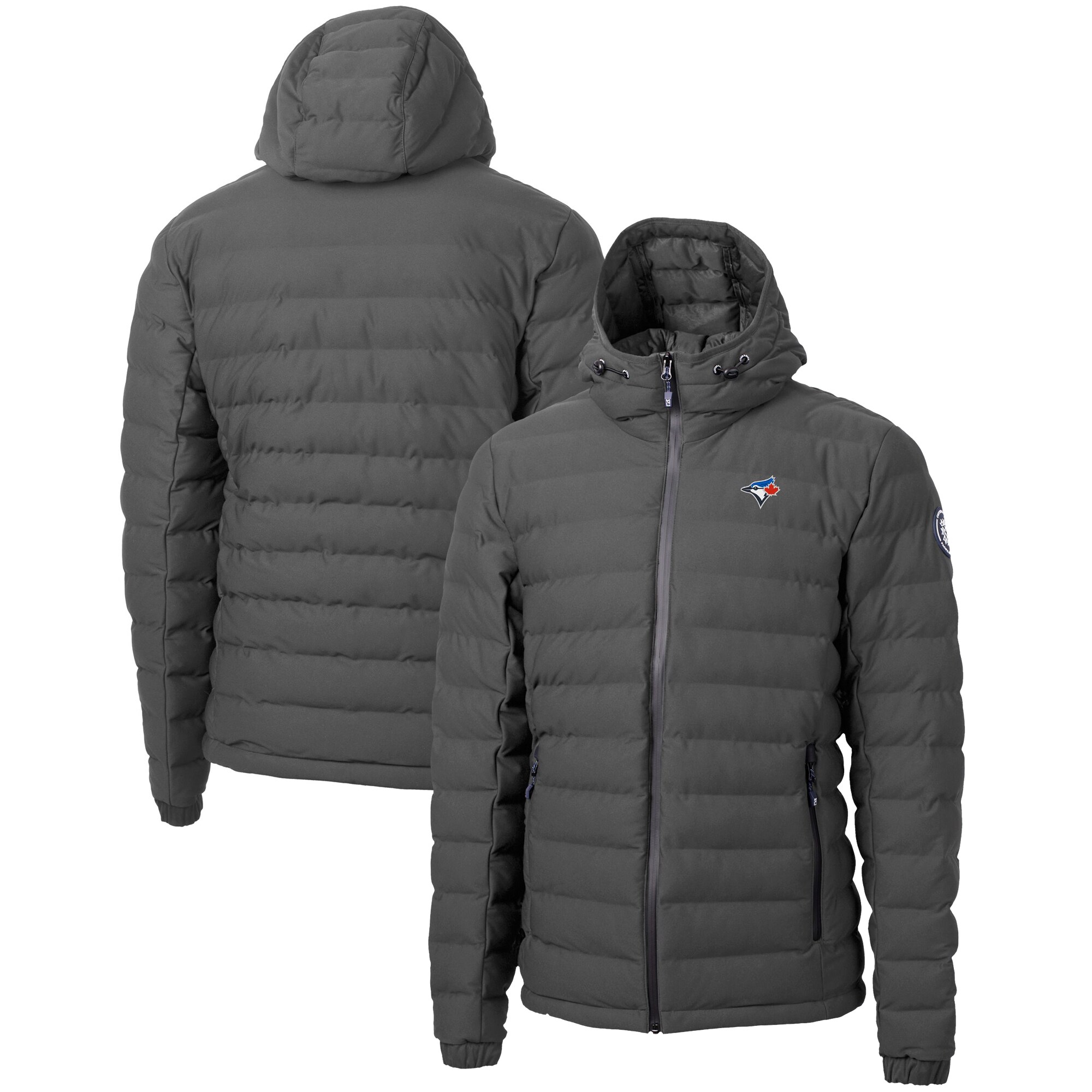 Men's Toronto Blue Jays  Cutter & Buck Gray Mission Ridge Repreve Eco Insulated Puffer Full-Zip Jacket