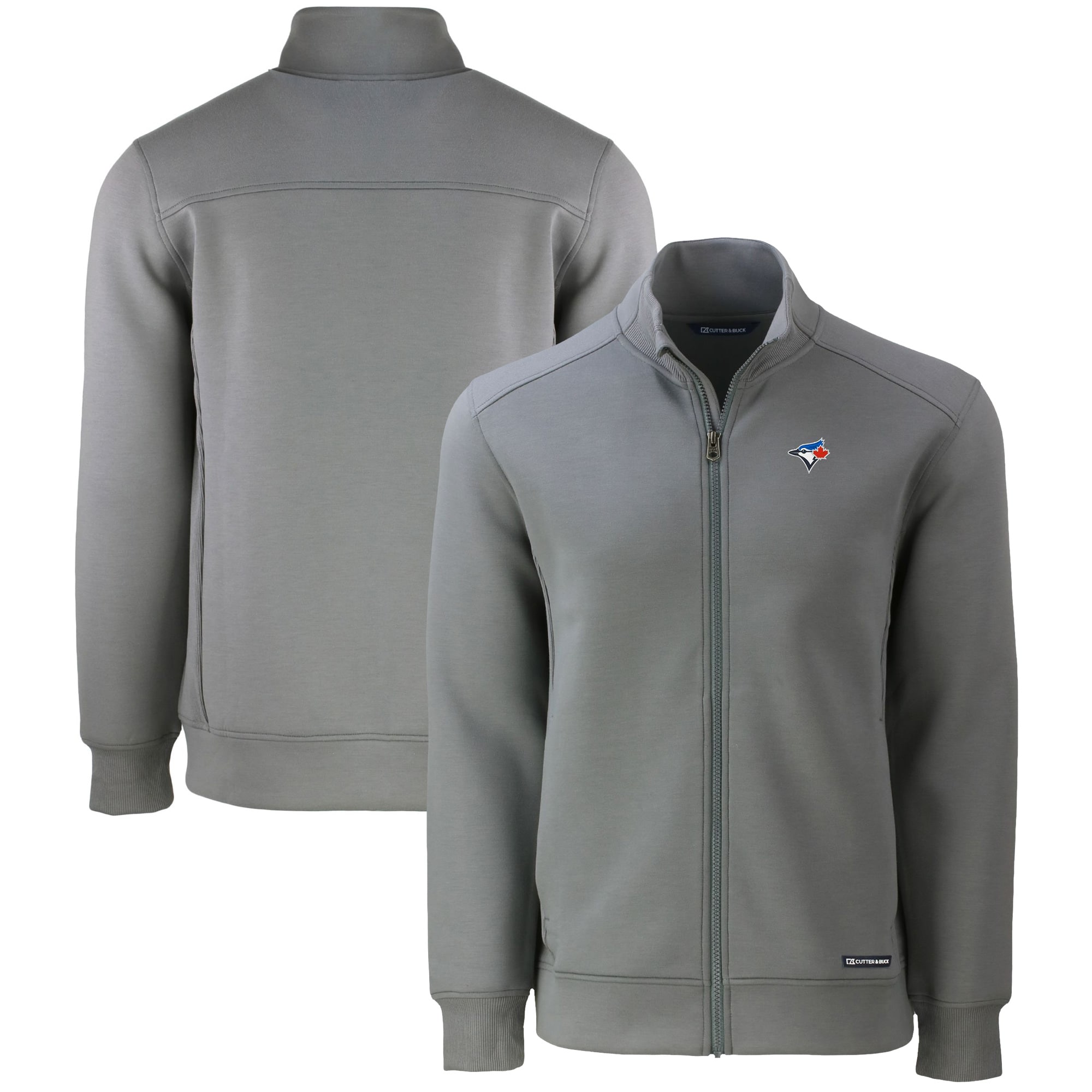 Men's Toronto Blue Jays  Cutter & Buck Gray Roam Eco Recycled Full-Zip Jacket