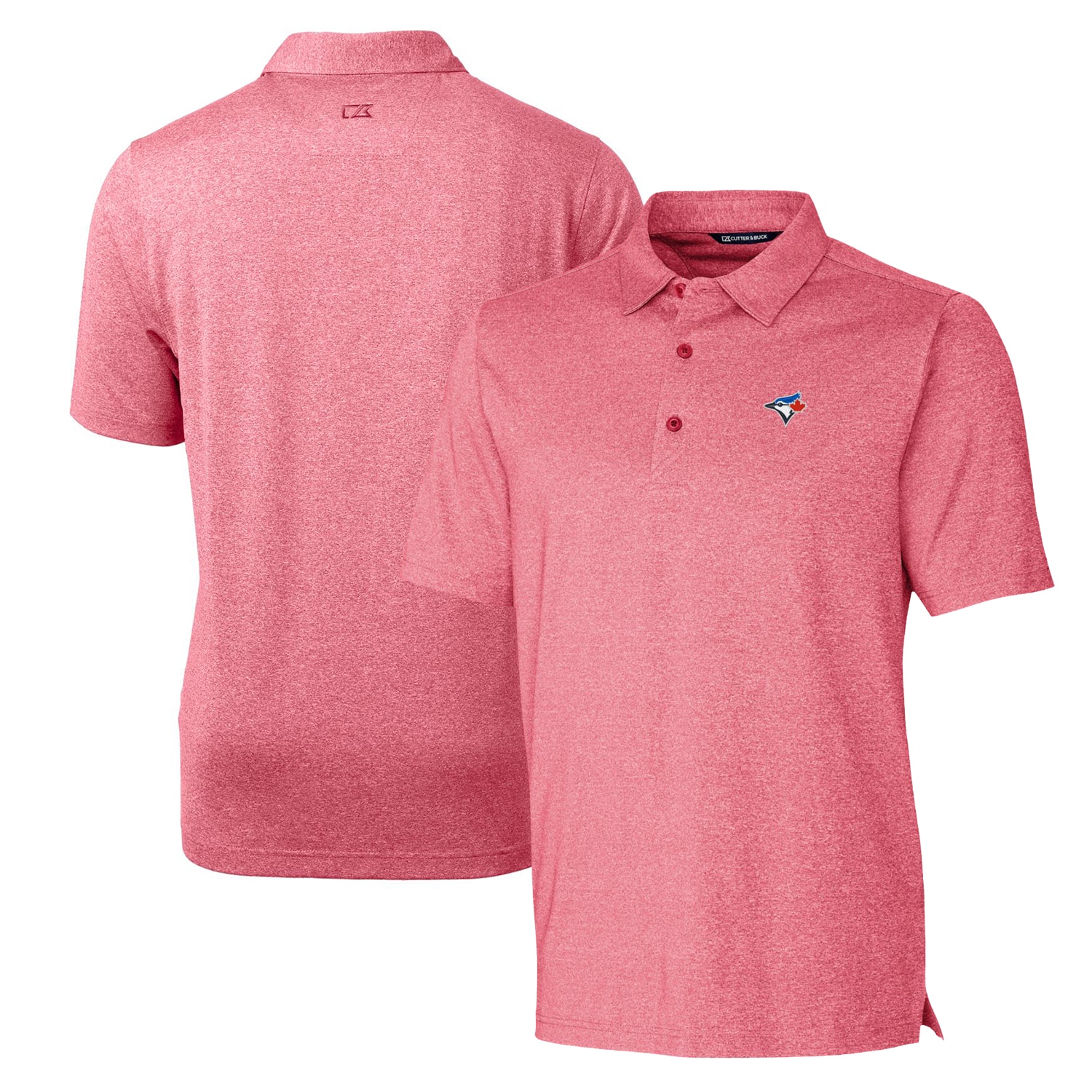 Men's Toronto Blue Jays Cutter & Buck Heathered Red Forge Stretch Polo