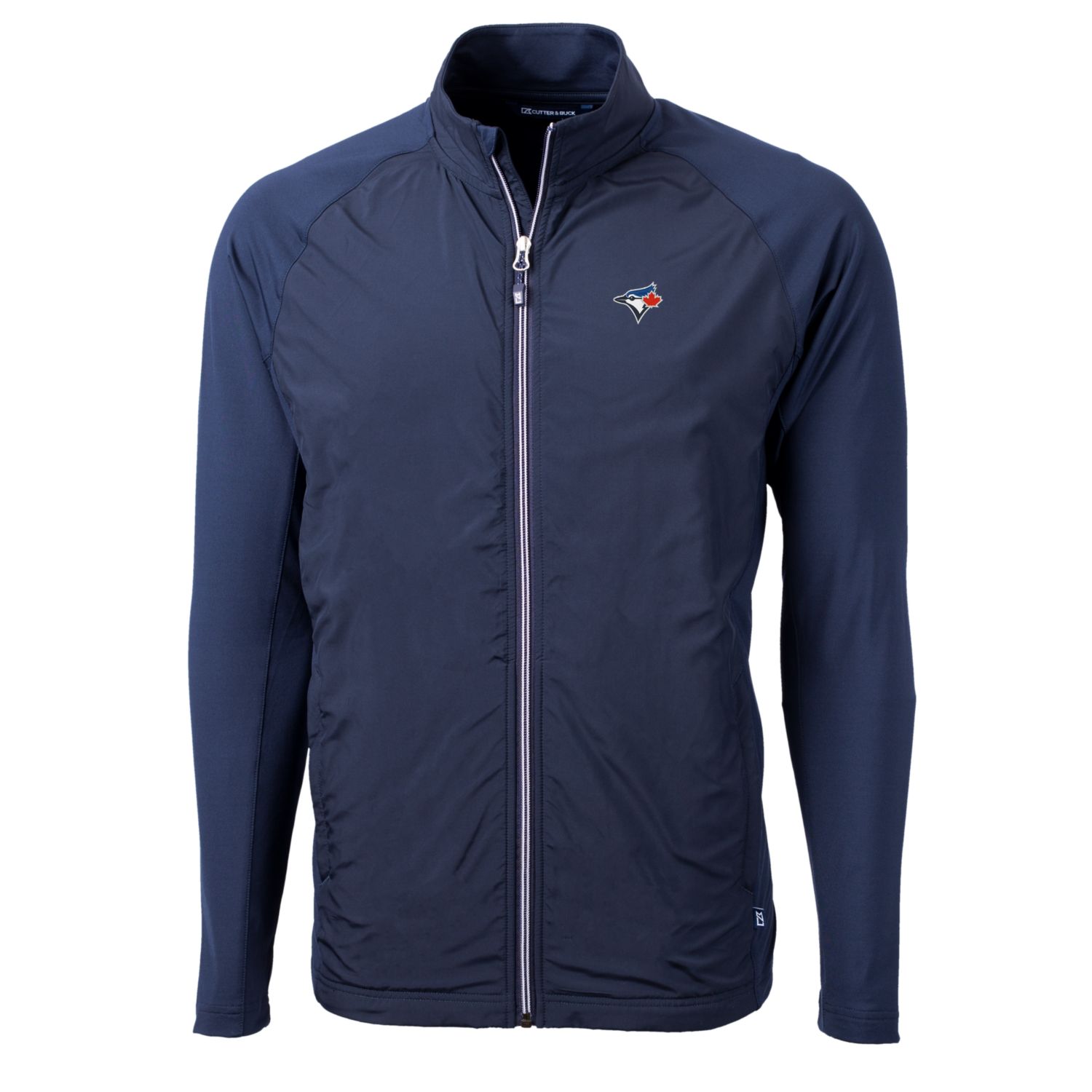 Men's Toronto Blue Jays Cutter & Buck Navy Big & Tall Adapt Eco Knit Full-Zip Jacket