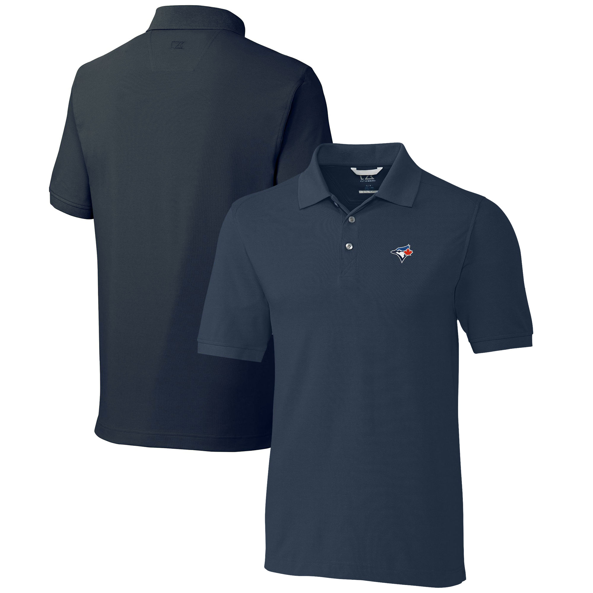 Men's Toronto Blue Jays  Cutter & Buck Navy Big & Tall Advantage Tri-Blend Pique Polo
