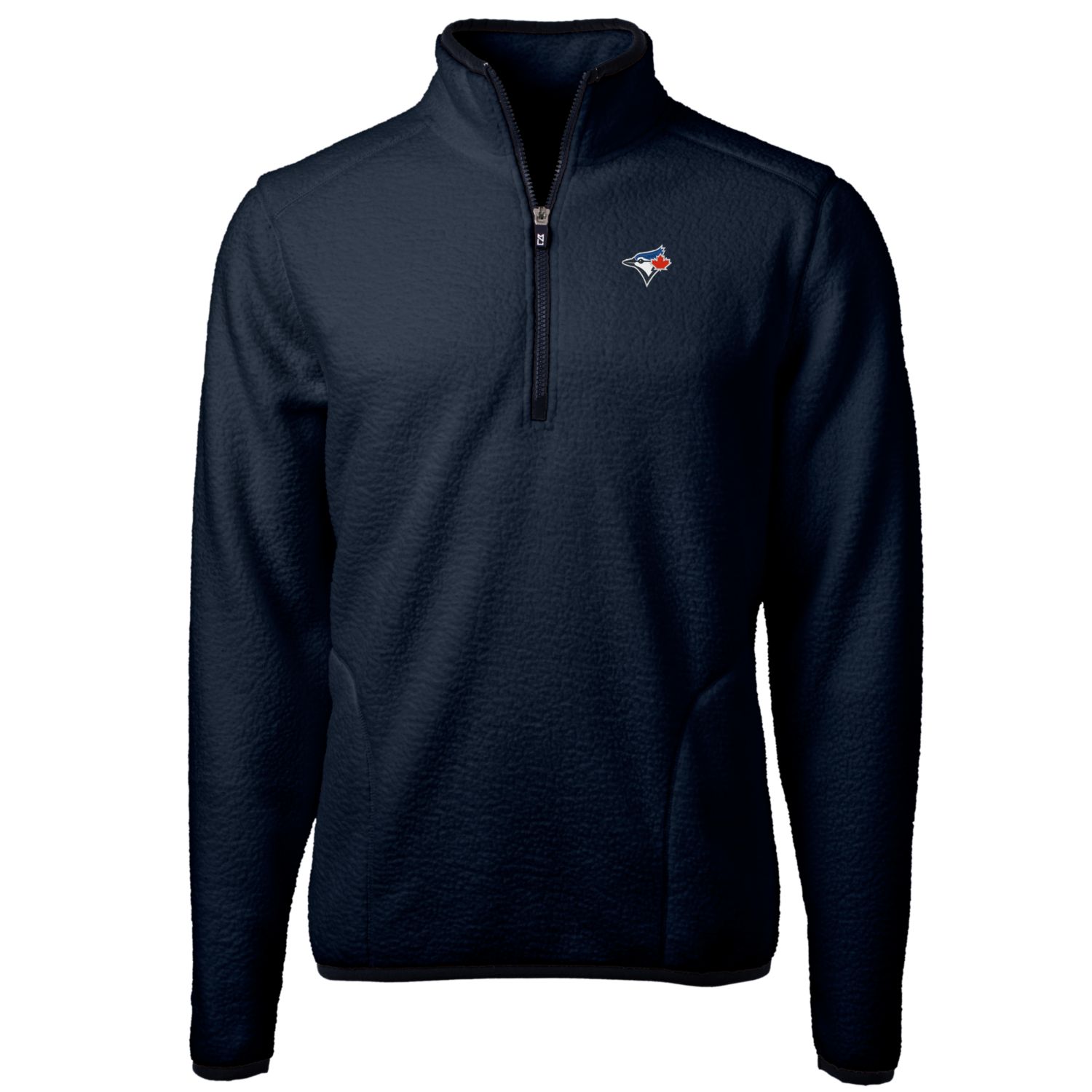 Men's Toronto Blue Jays Cutter & Buck Navy Big & Tall Cascade Eco Sherpa Fleece Quarter-Zip Pullover Jacket