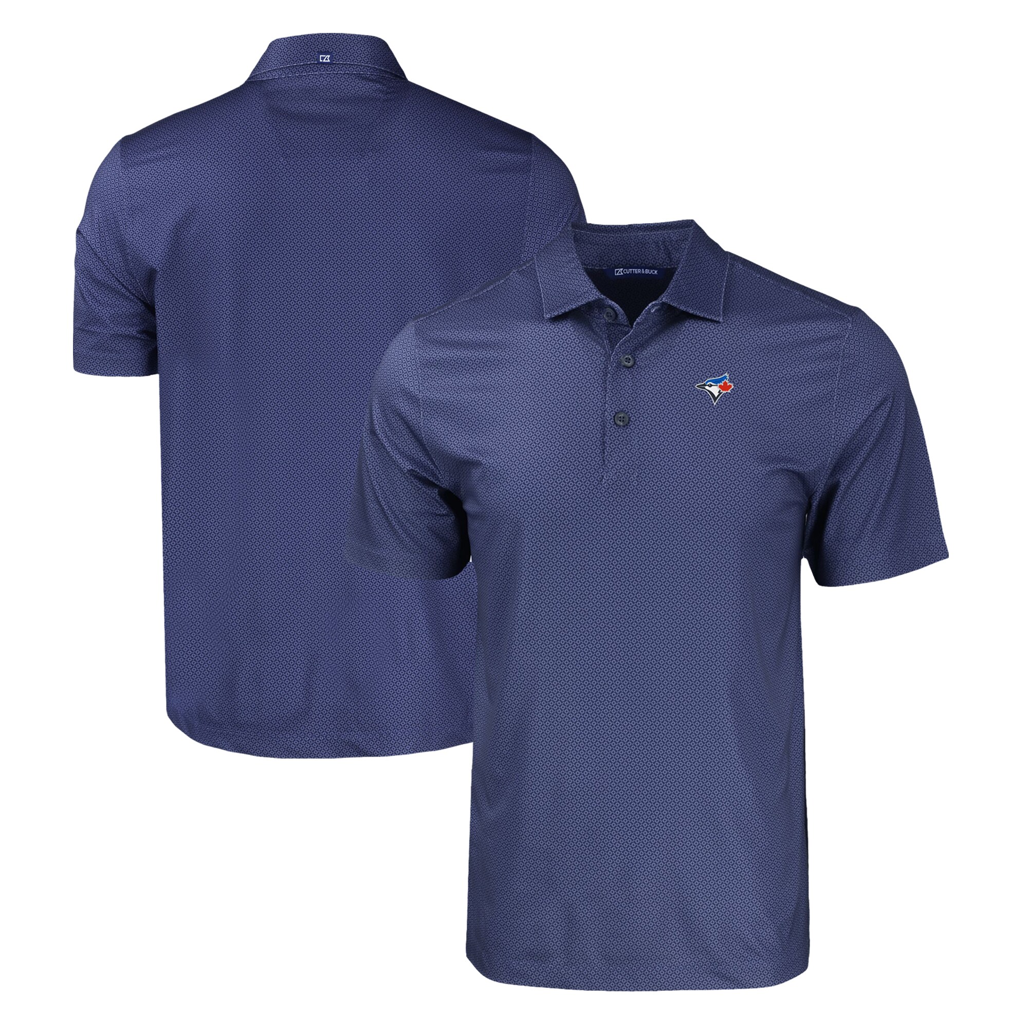 Men's Toronto Blue Jays  Cutter & Buck Navy Big & Tall Pike Eco Tonal Geo Print Stretch Recycled Polo