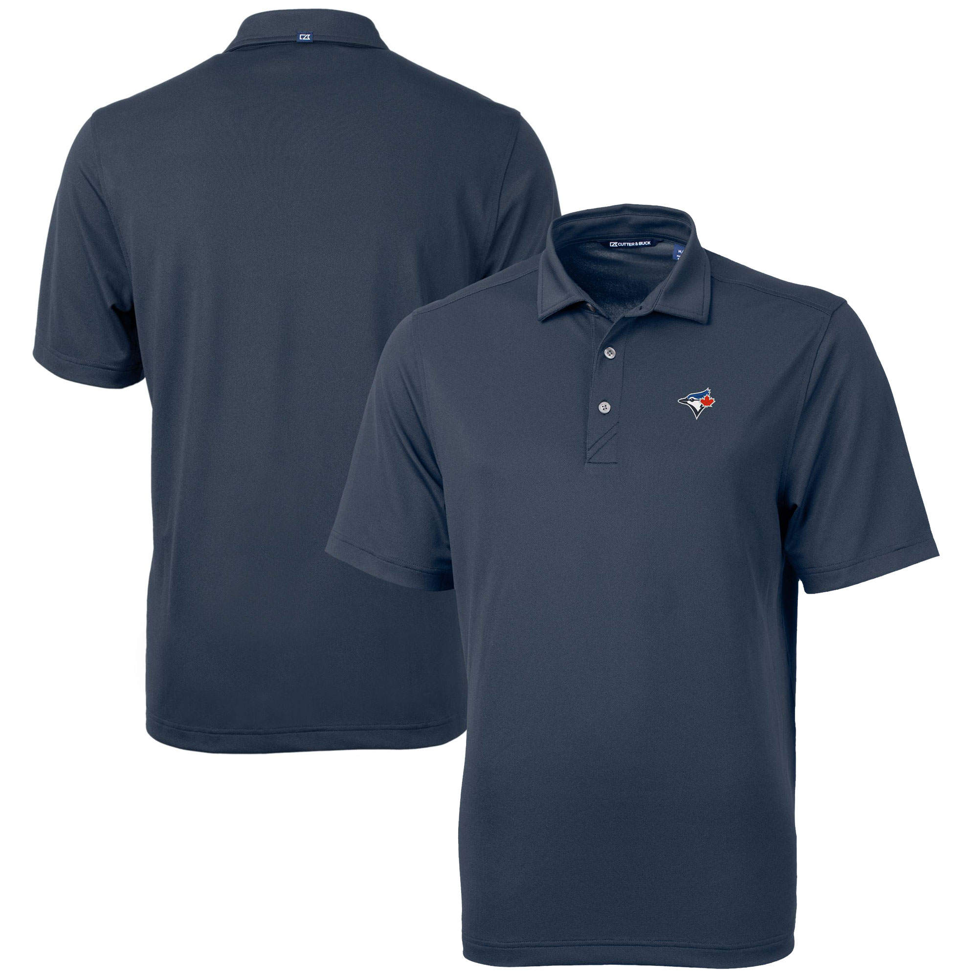 Men's Toronto Blue Jays  Cutter & Buck Navy Big & Tall Virtue Eco Pique Recycled Polo