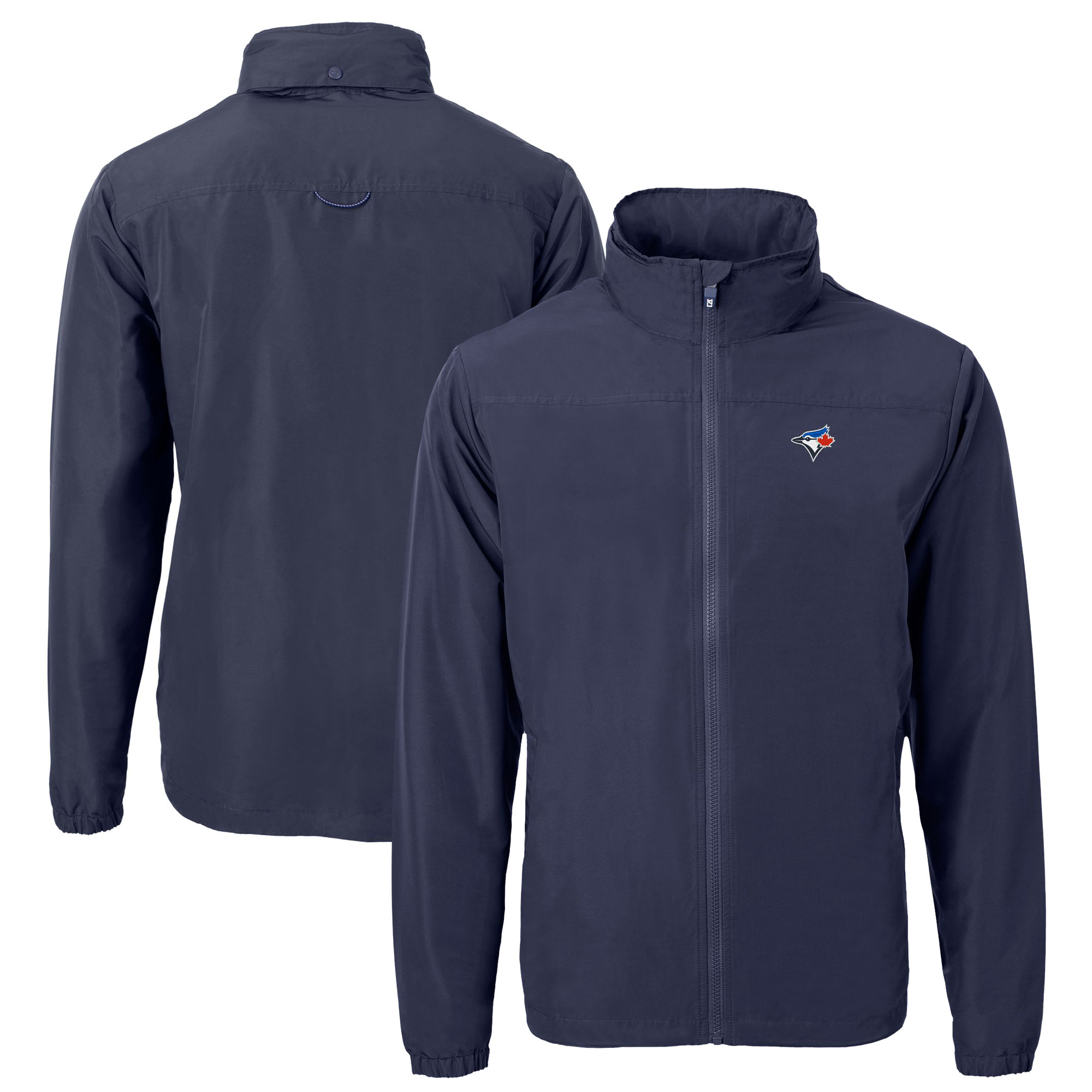 Men's Toronto Blue Jays Cutter & Buck Navy Charter Eco Recycled Full-Zip Jacket