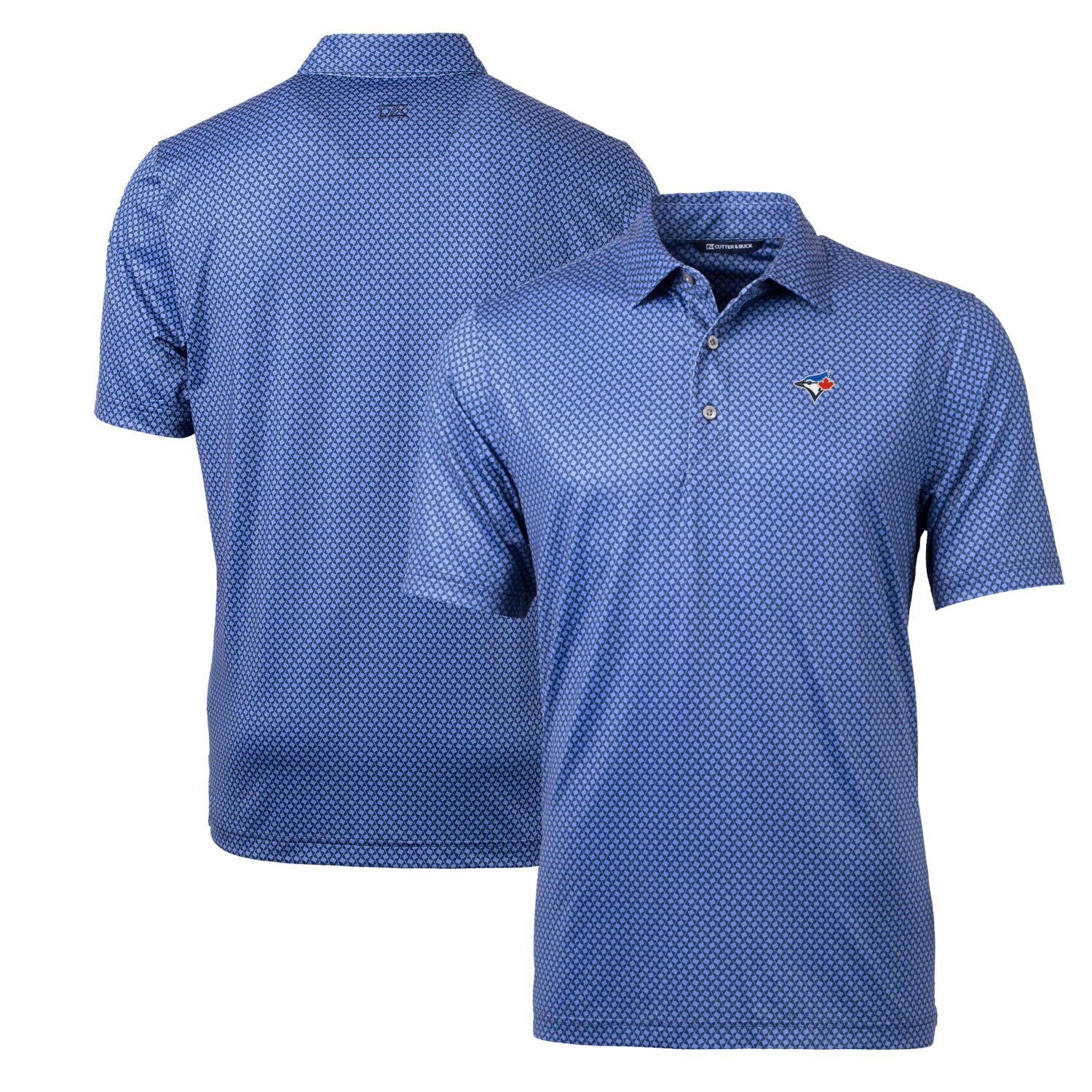 Men's Toronto Blue Jays Cutter & Buck Navy Pike Banner Print Polo