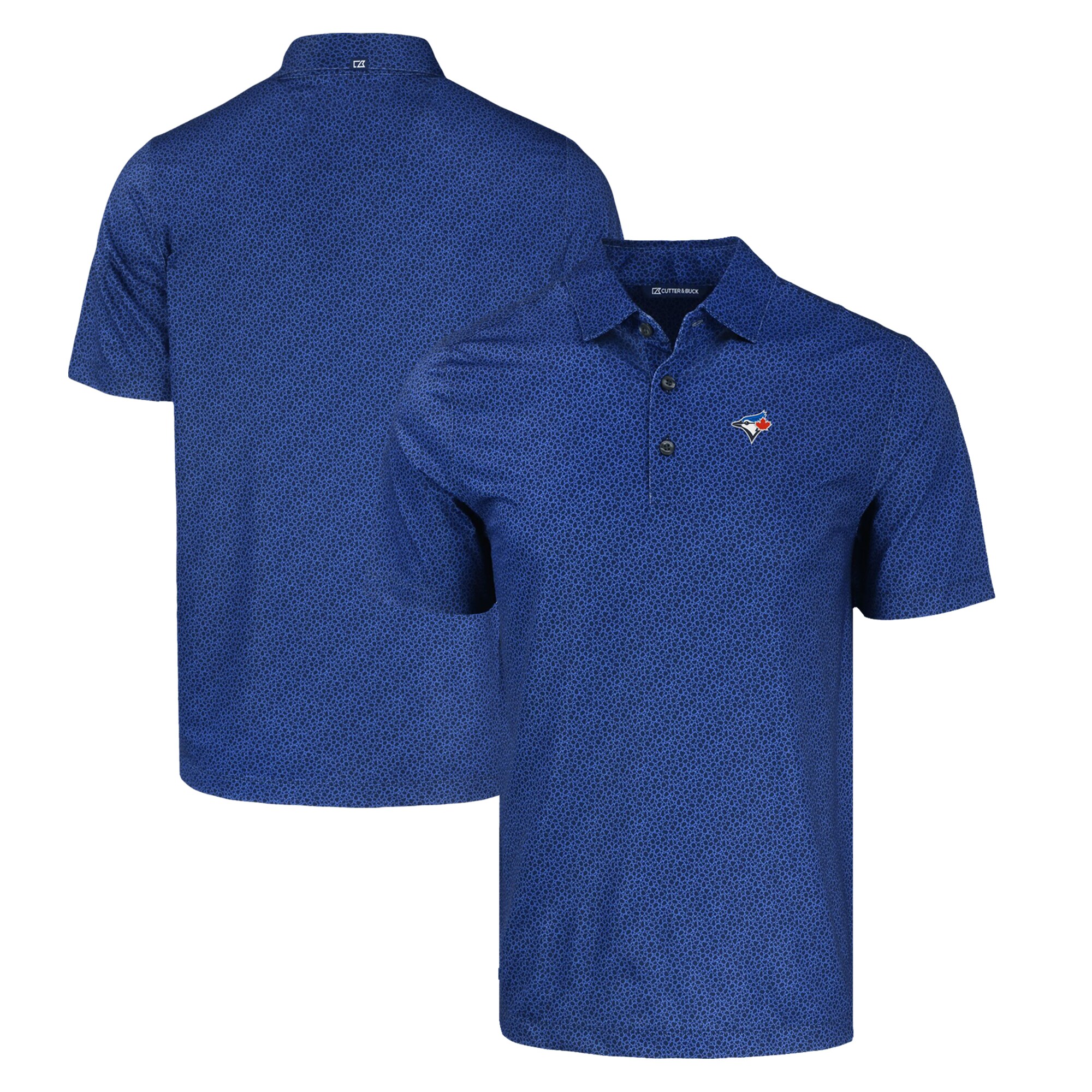 Men's Toronto Blue Jays  Cutter & Buck Navy Pike Eco Pebble Print Stretch Recycled Polo