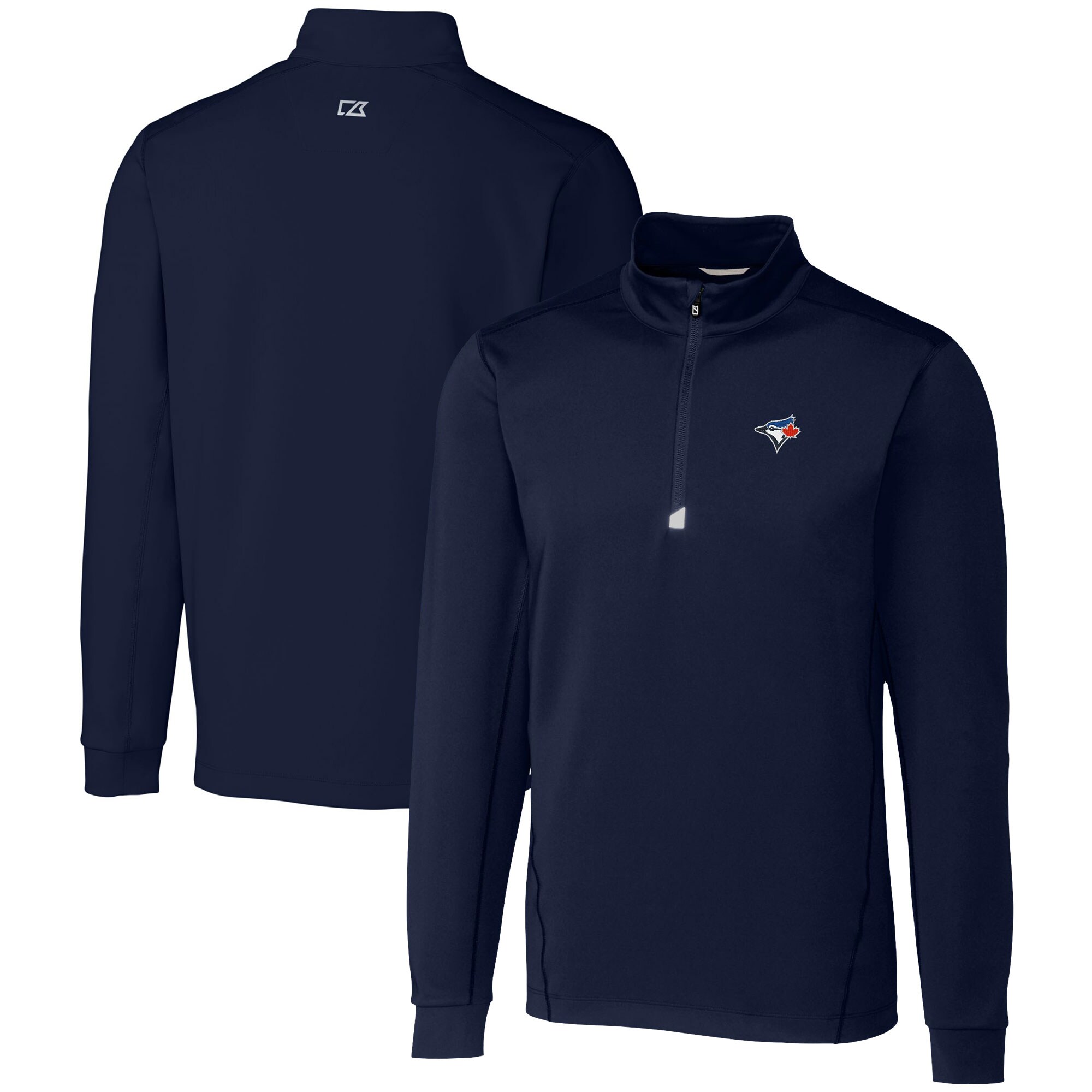 Men's Toronto Blue Jays  Cutter & Buck Navy Traverse Stretch Quarter-Zip Pullover Top