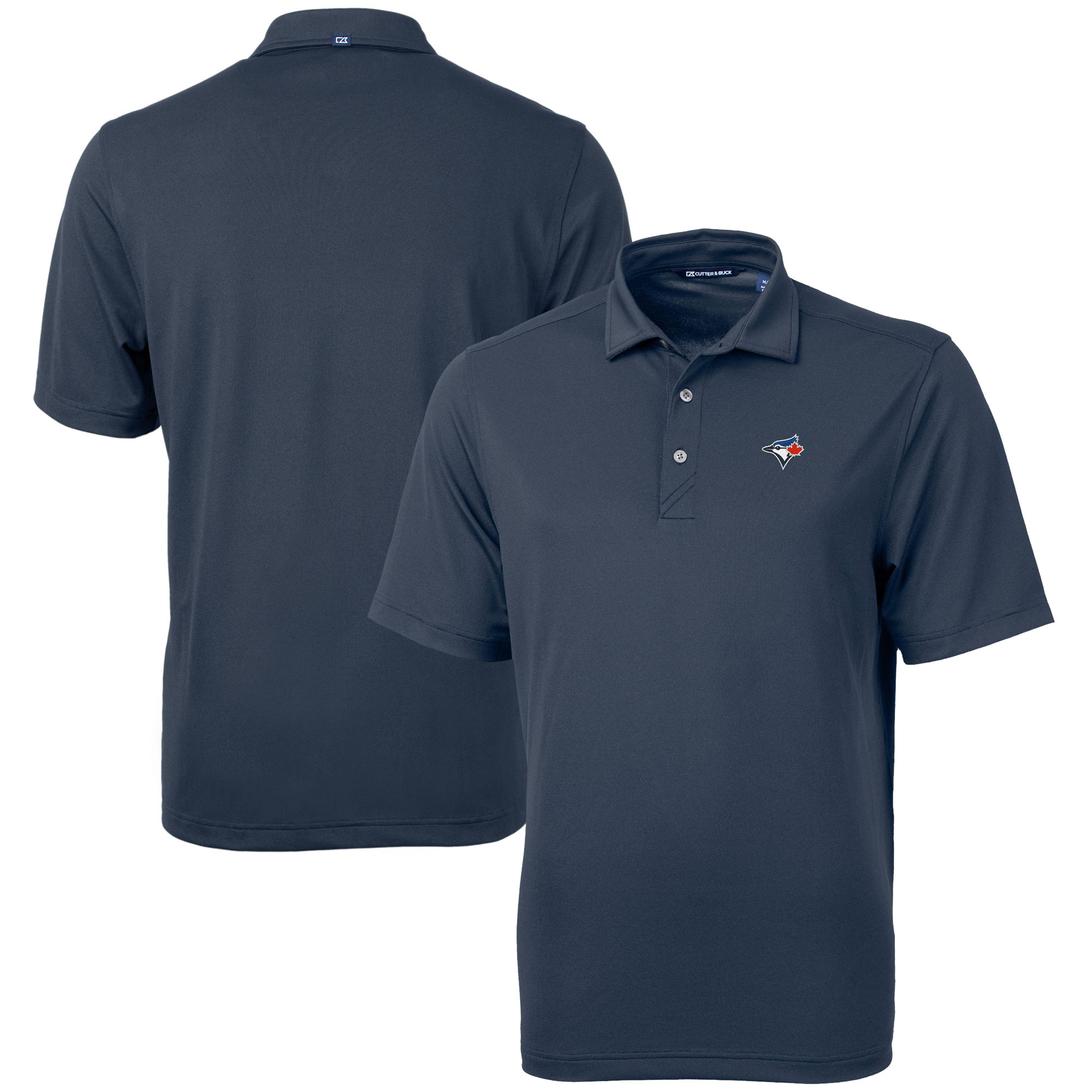 Men's Toronto Blue Jays  Cutter & Buck Navy Virtue Eco Pique Recycled Polo