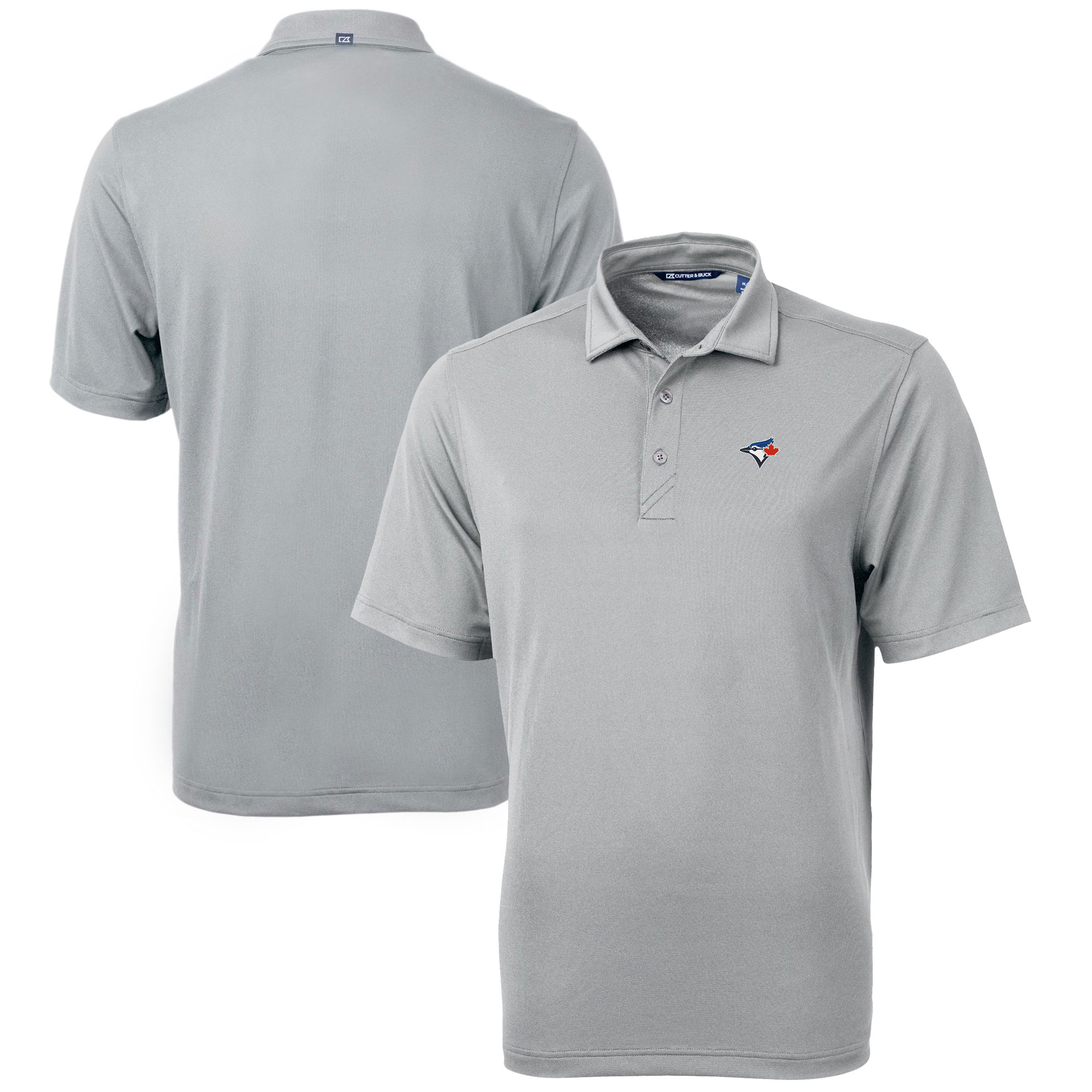 Men's Toronto Blue Jays  Cutter & Buck Pewter Big & Tall Virtue Eco Pique Recycled Polo