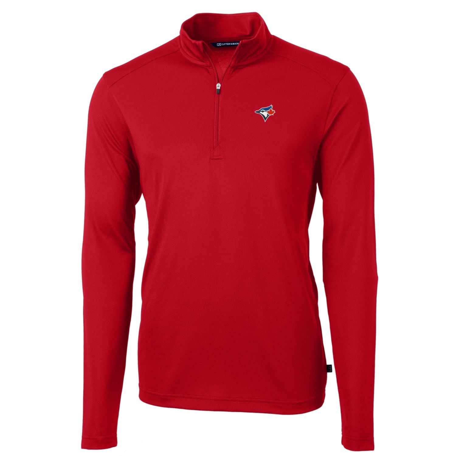 Men's Toronto Blue Jays Cutter & Buck Red Big & Tall Virtue Eco Pique Quarter-Zip Pullover Jacket