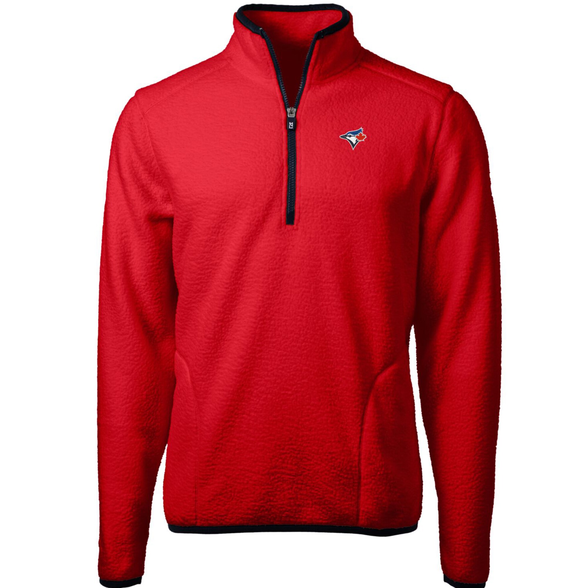 Men's Toronto Blue Jays Cutter & Buck Red Cascade Eco Sherpa Fleece Quarter-Zip Pullover Jacket