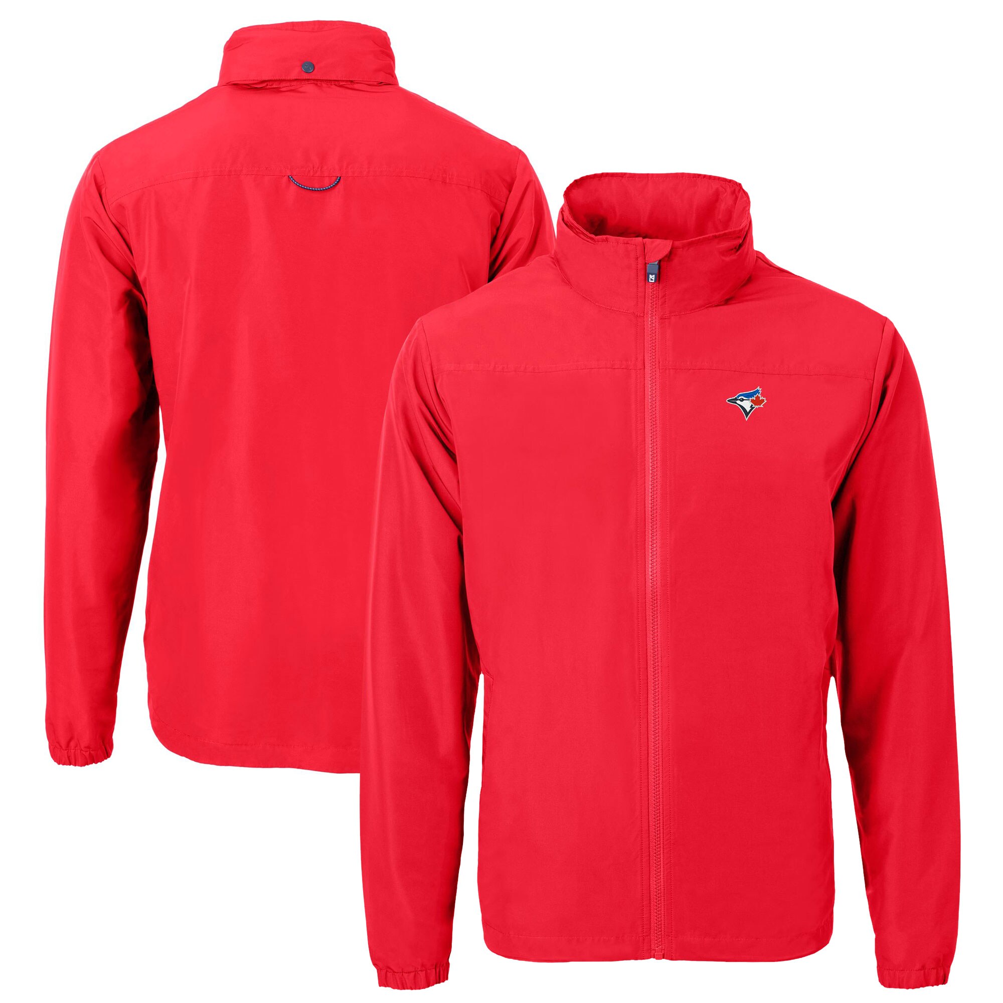 Men's Toronto Blue Jays Cutter & Buck Red Charter Eco Recycled Full-Zip Jacket