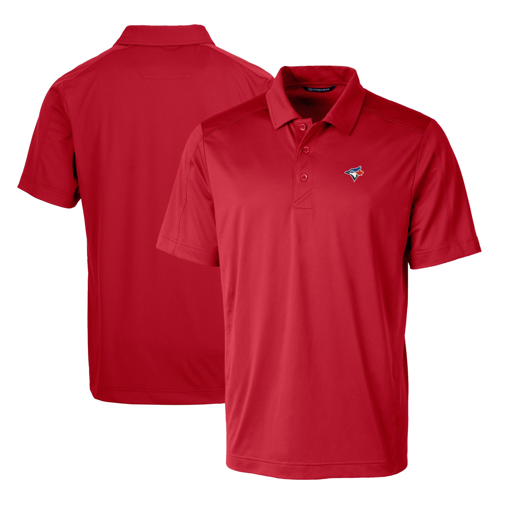 Men's Toronto Blue Jays Cutter & Buck Red Prospect Textured Stretch Polo