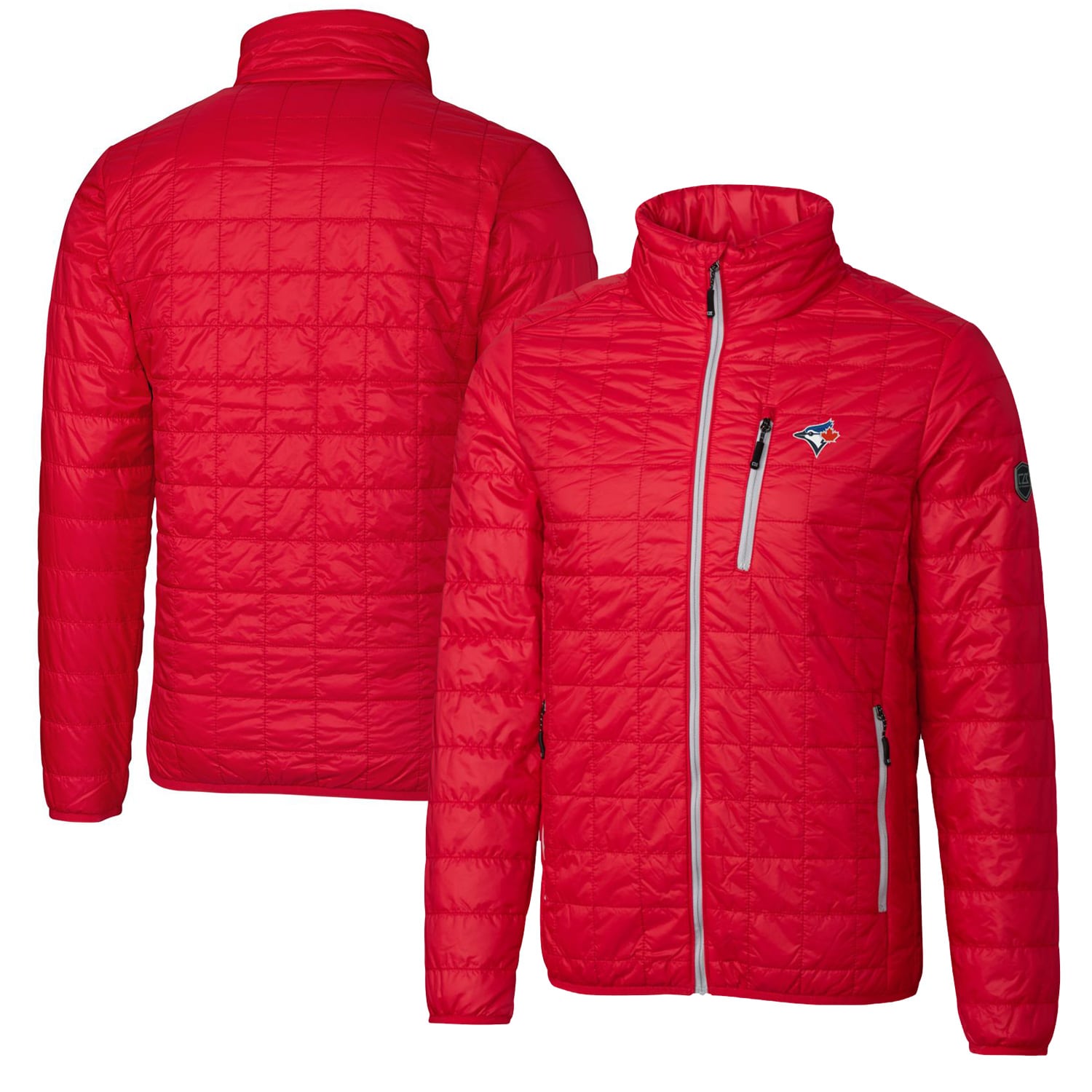 Men's Toronto Blue Jays Cutter & Buck Red Rainier Eco Insulated Full-Zip Puffer Jacket