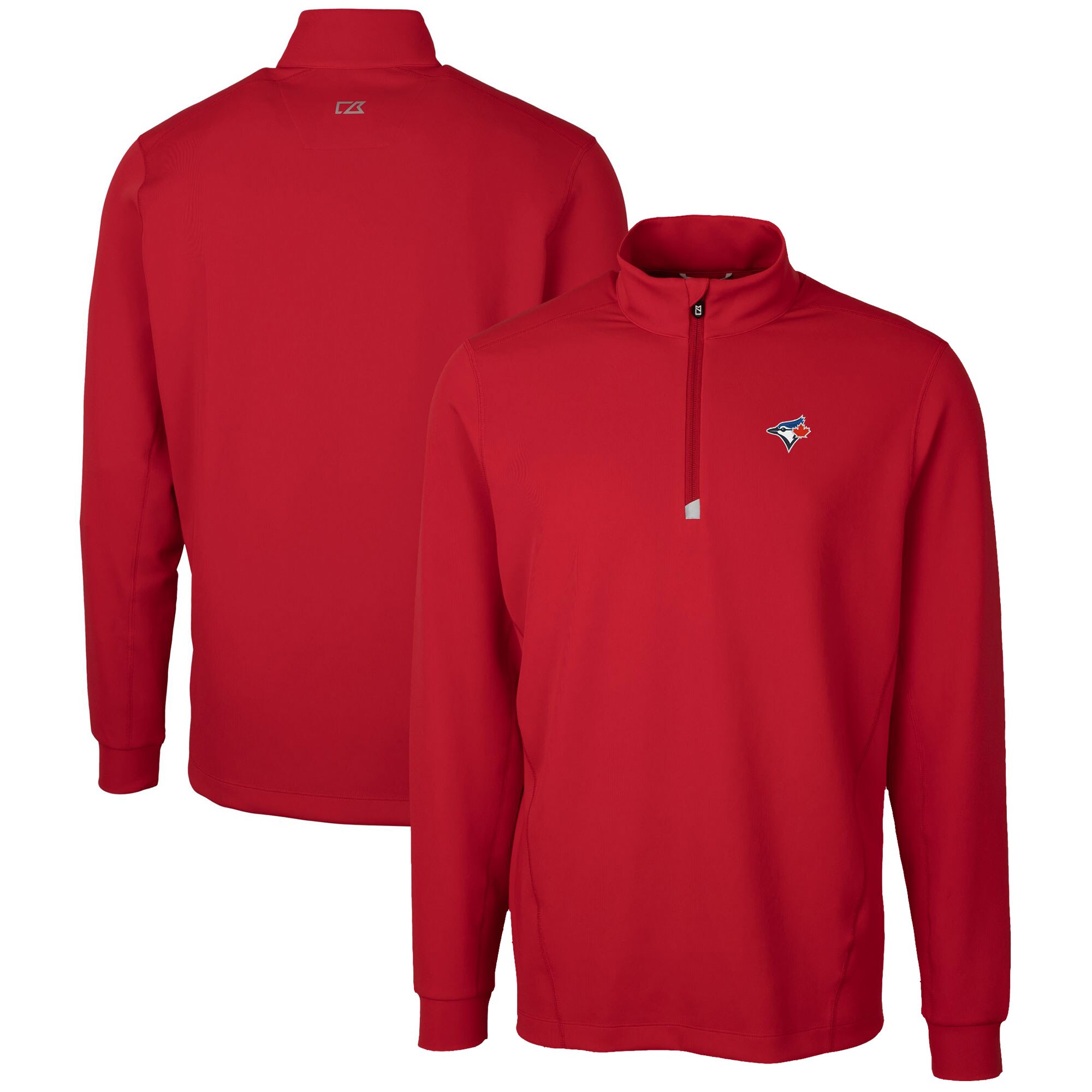 Men's Toronto Blue Jays  Cutter & Buck Red Traverse Stretch Quarter-Zip Pullover Top