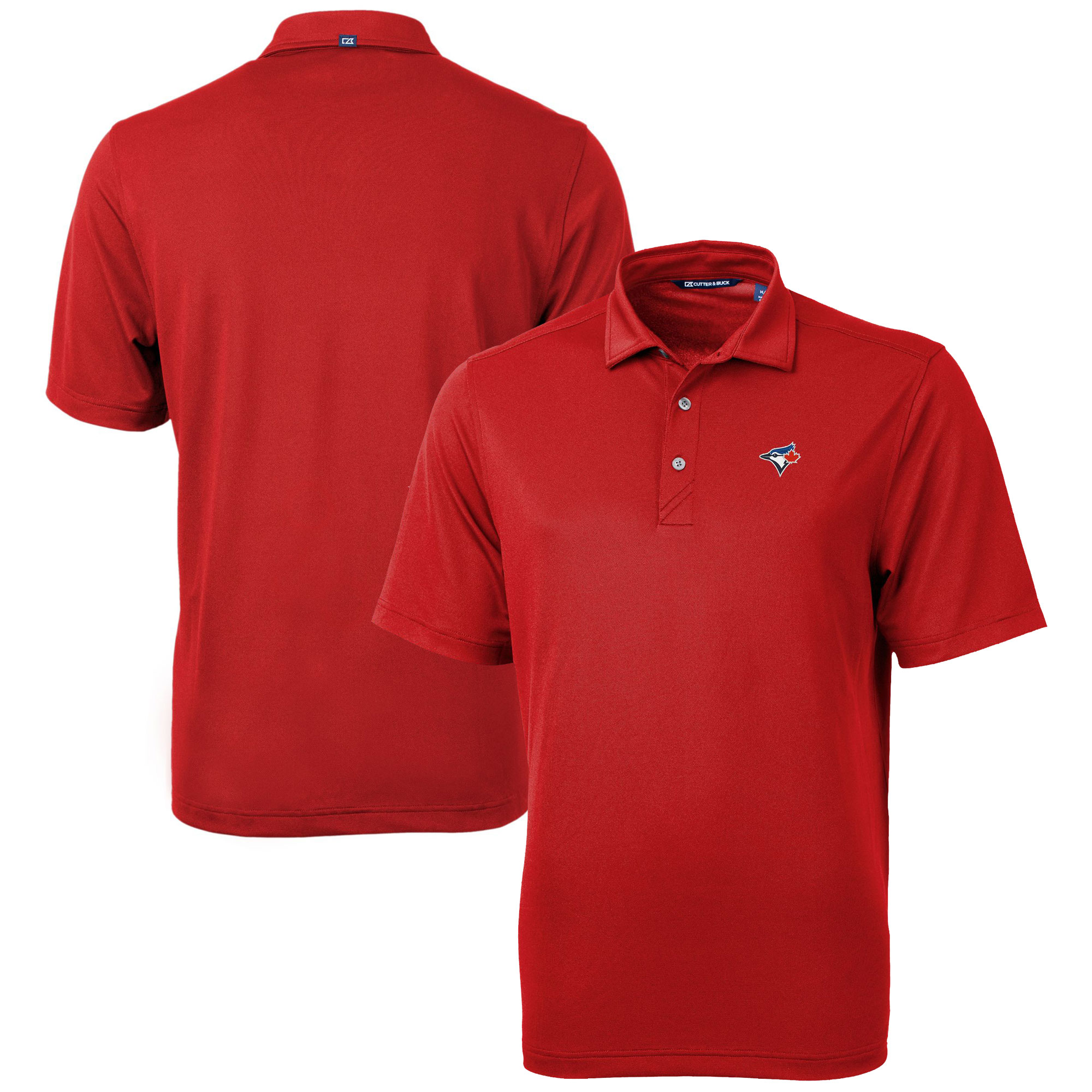 Men's Toronto Blue Jays  Cutter & Buck Red Virtue Eco Pique Recycled Polo