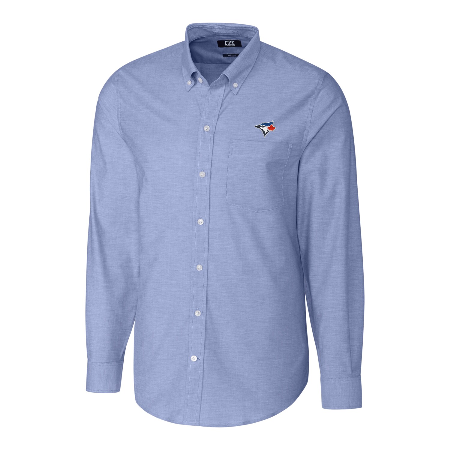 Men's Toronto Blue Jays Cutter & Buck Royal Big & Tall Stretch Oxford Long Sleeve Button-Down Shirt