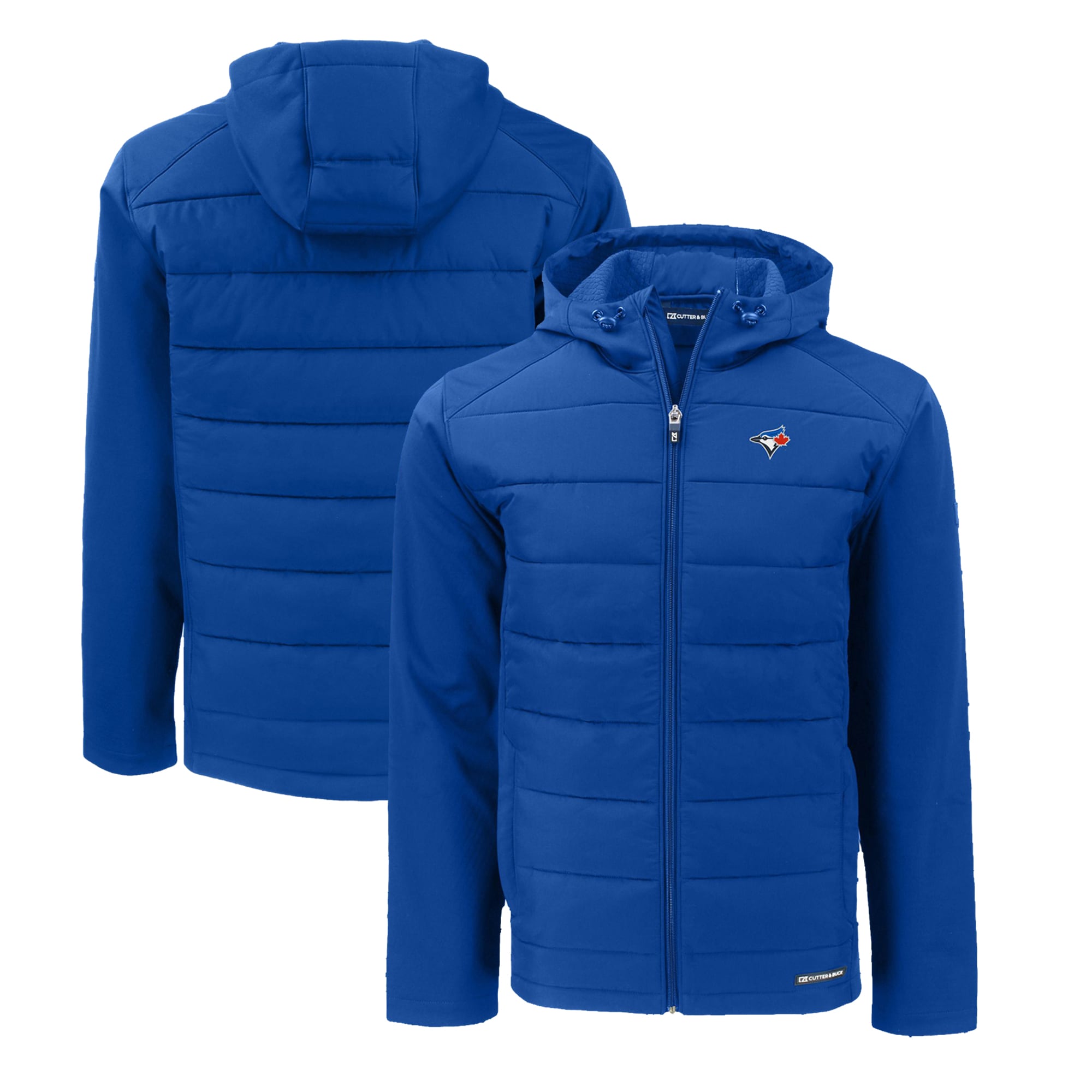 Men's Toronto Blue Jays  Cutter & Buck Royal Evoke Hybrid Eco Softshell Recycled Full-Zip Hoodie