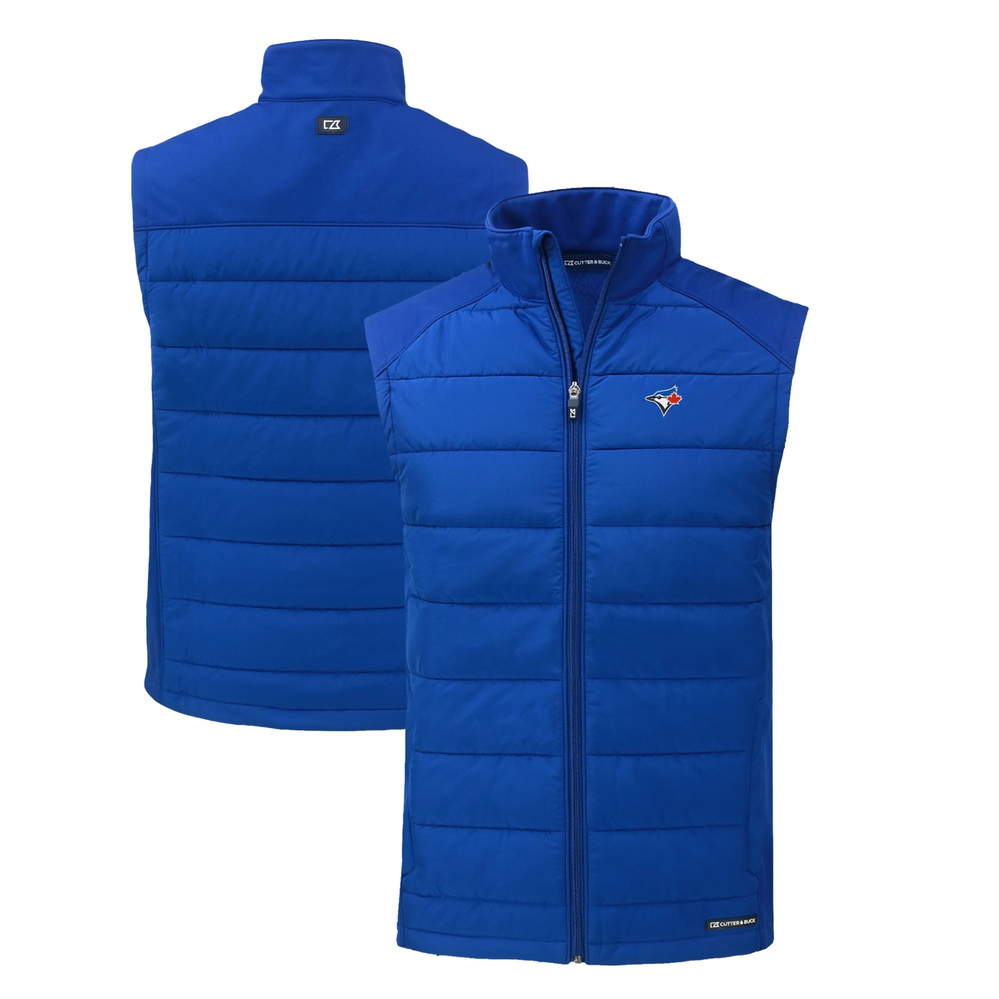 Men's Toronto Blue Jays  Cutter & Buck Royal Evoke Hybrid Eco Softshell Recycled Full-Zip Vest