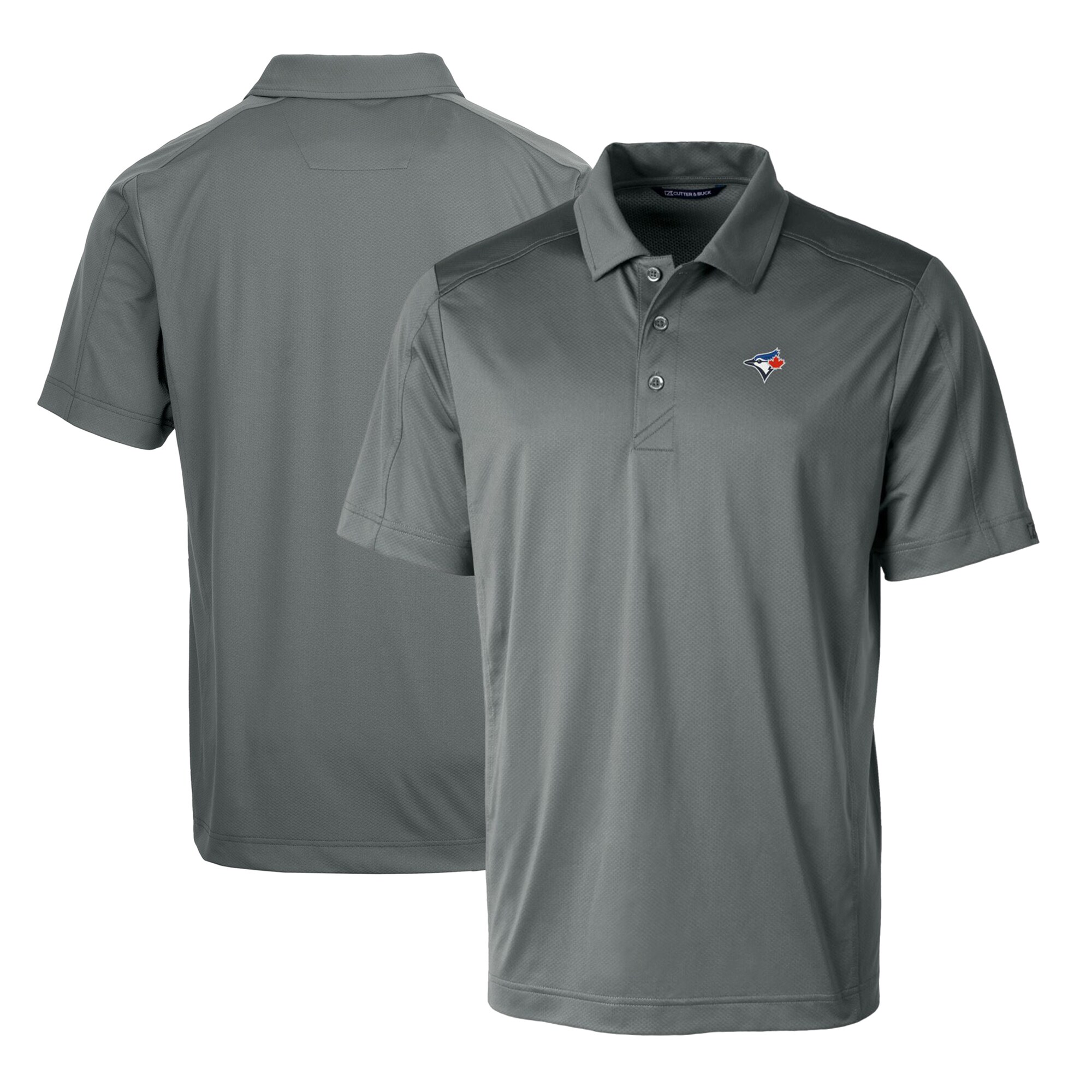 Men's Toronto Blue Jays Cutter & Buck Steel Prospect Textured Stretch Polo