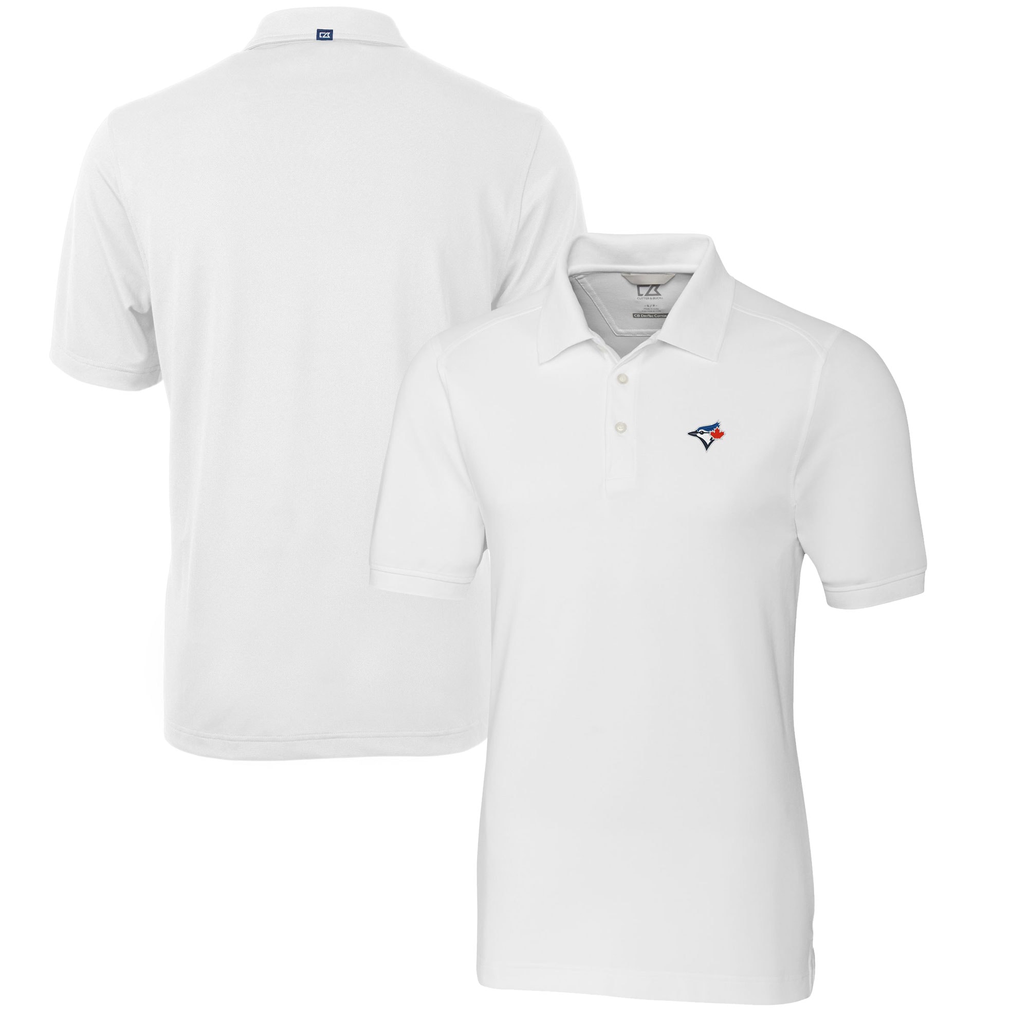Men's Toronto Blue Jays  Cutter & Buck White Big & Tall Advantage Tri-Blend Pique Polo