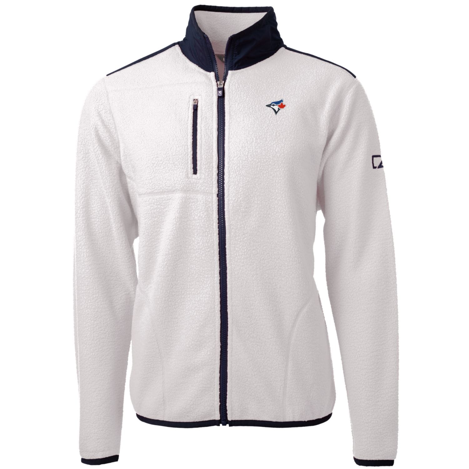 Men's Toronto Blue Jays Cutter & Buck White Big & Tall Cascade Eco Sherpa Fleece Full-Zip Jacket