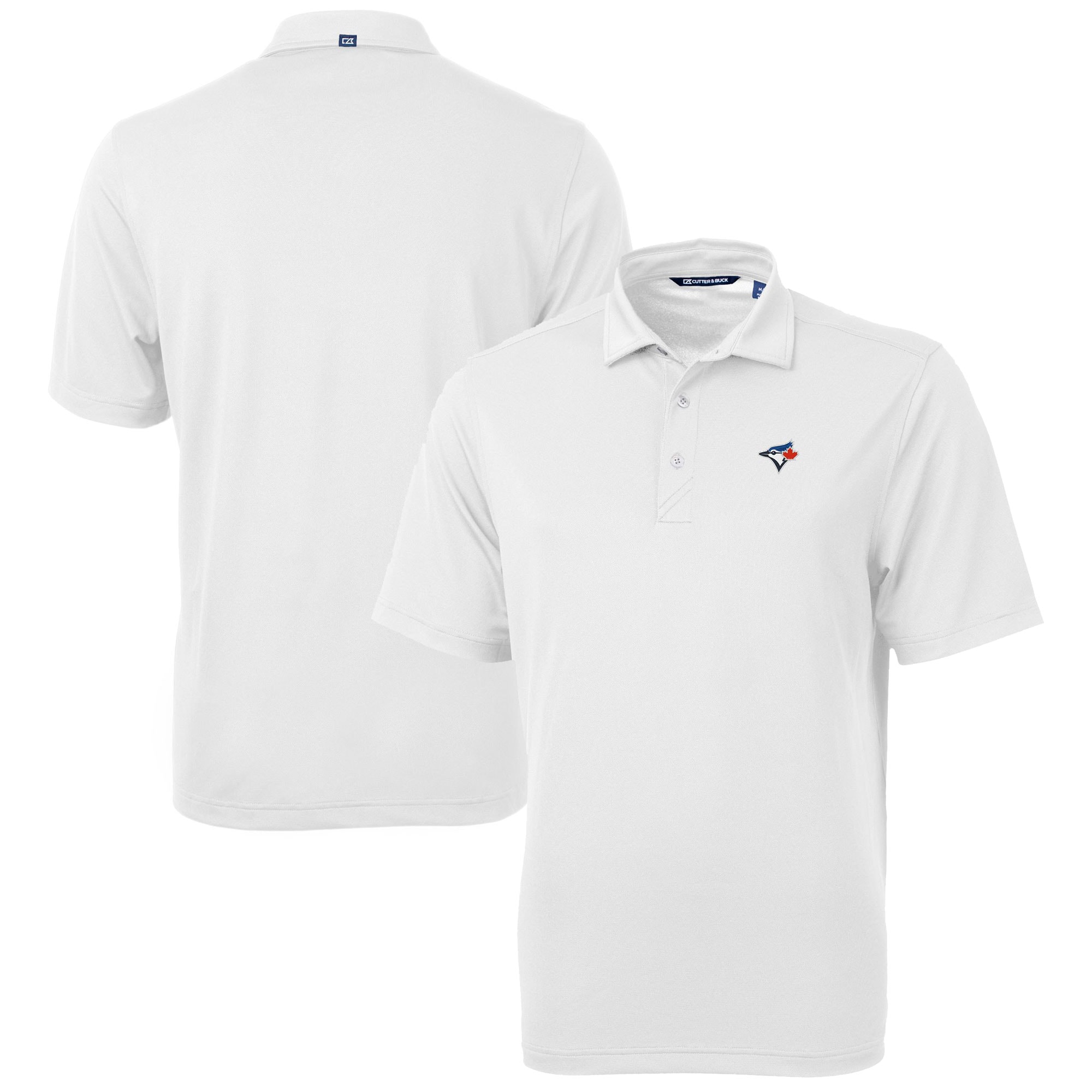 Men's Toronto Blue Jays  Cutter & Buck White Big & Tall Virtue Eco Pique Recycled Polo