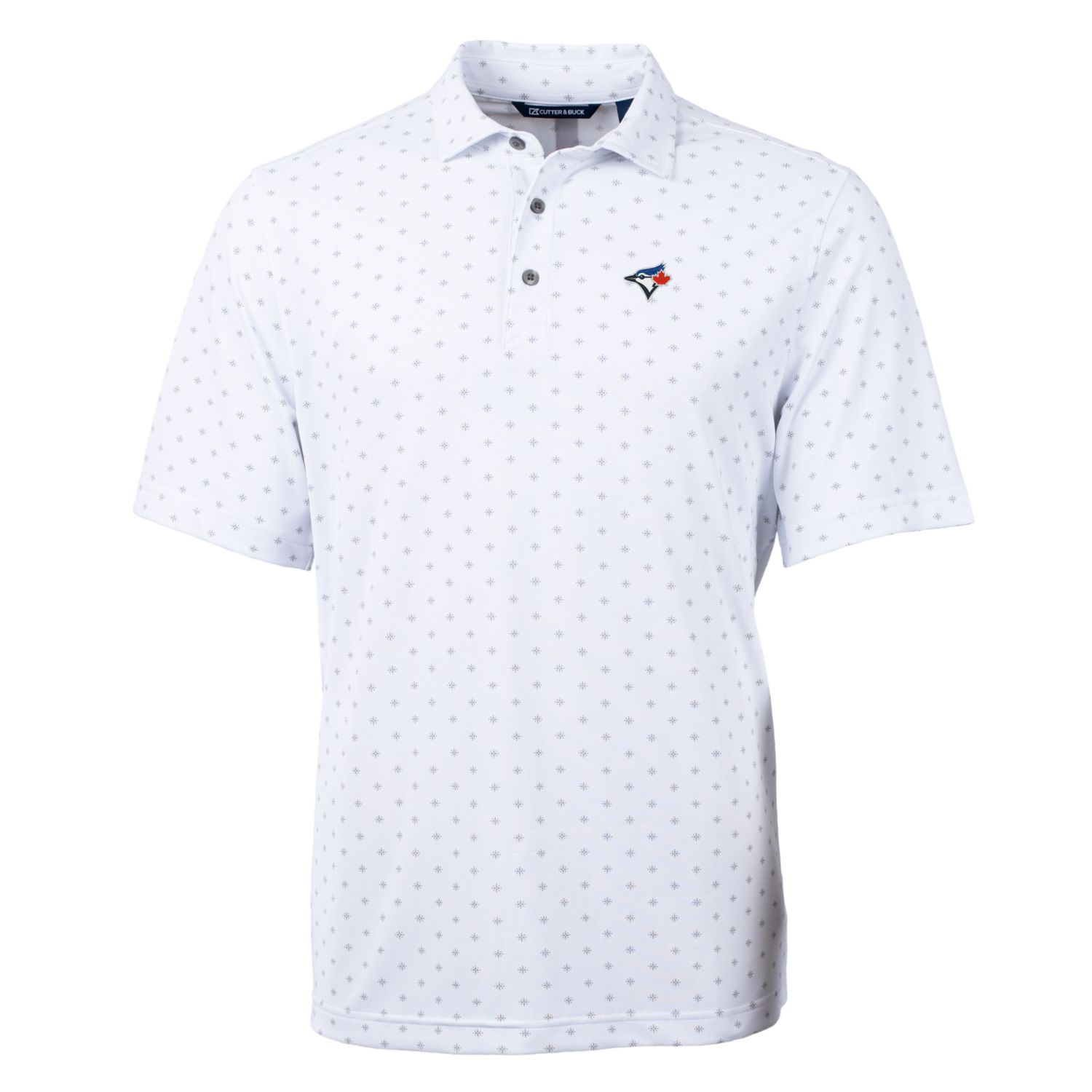Men's Toronto Blue Jays Cutter & Buck White Big & Tall Virtue Eco Pique Tile Print Polo