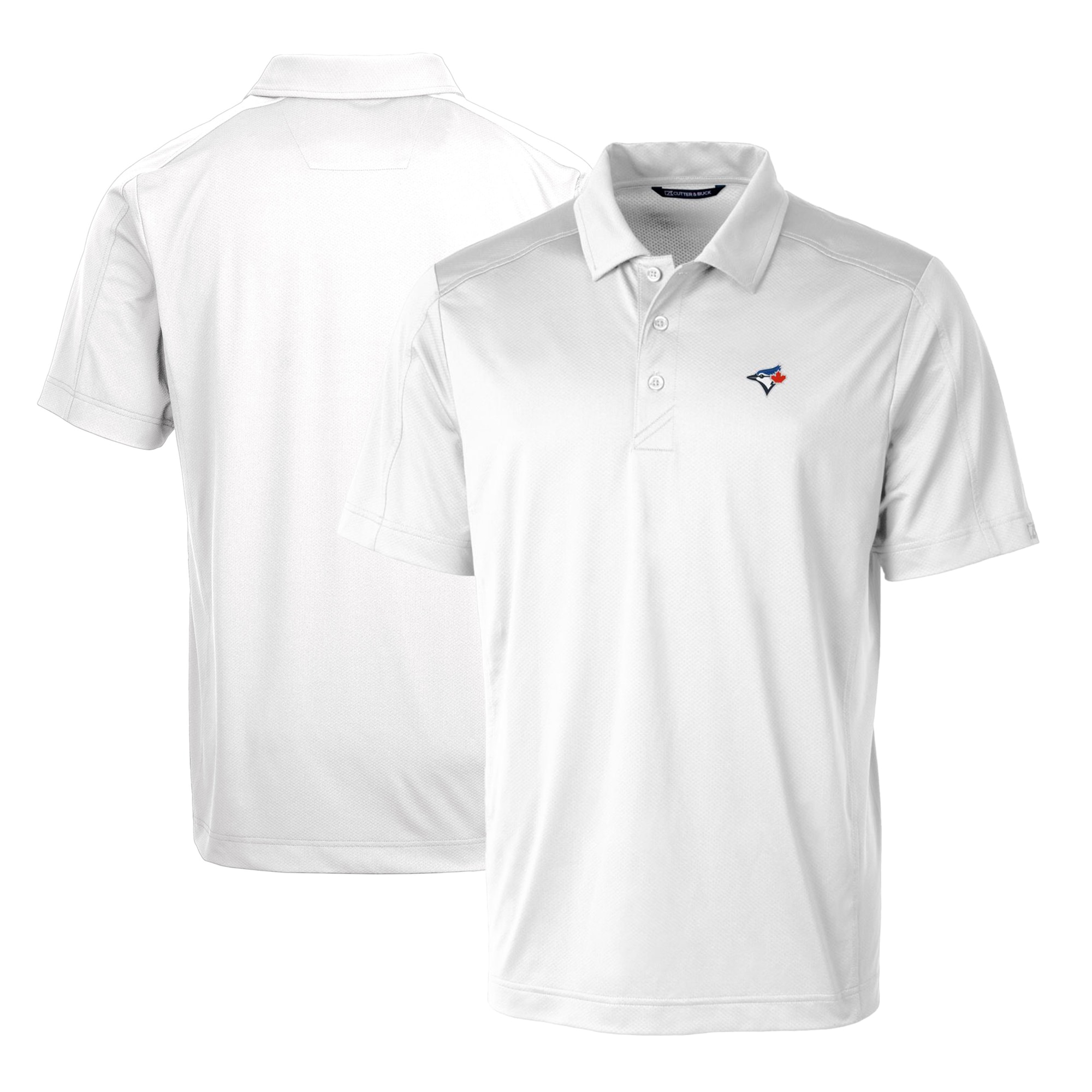 Men's Toronto Blue Jays Cutter & Buck White Prospect Textured Stretch Polo