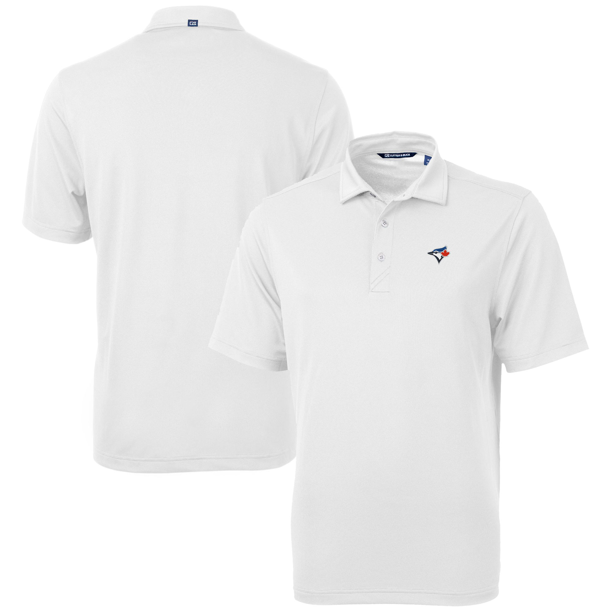 Men's Toronto Blue Jays  Cutter & Buck White Virtue Eco Pique Recycled Polo