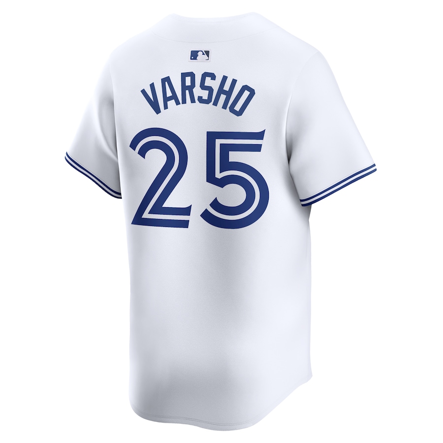 Men's Toronto Blue Jays Daulton Varsho Nike White Home Limited Player Jersey - Image 3
