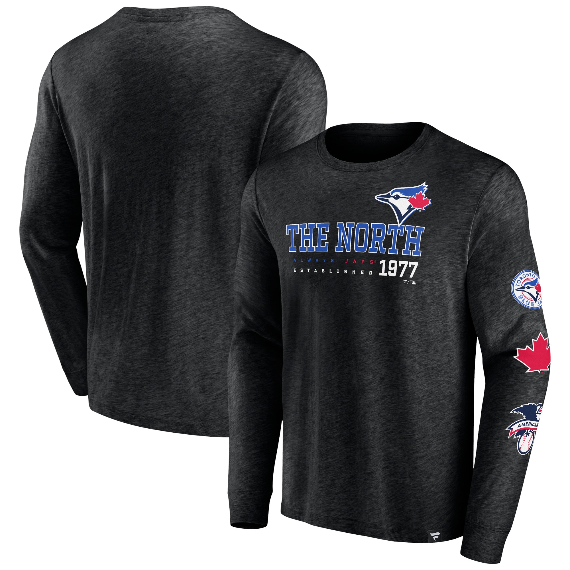 Men's Toronto Blue Jays  Branded Black High Whip Pitcher Long Sleeve T-Shirt
