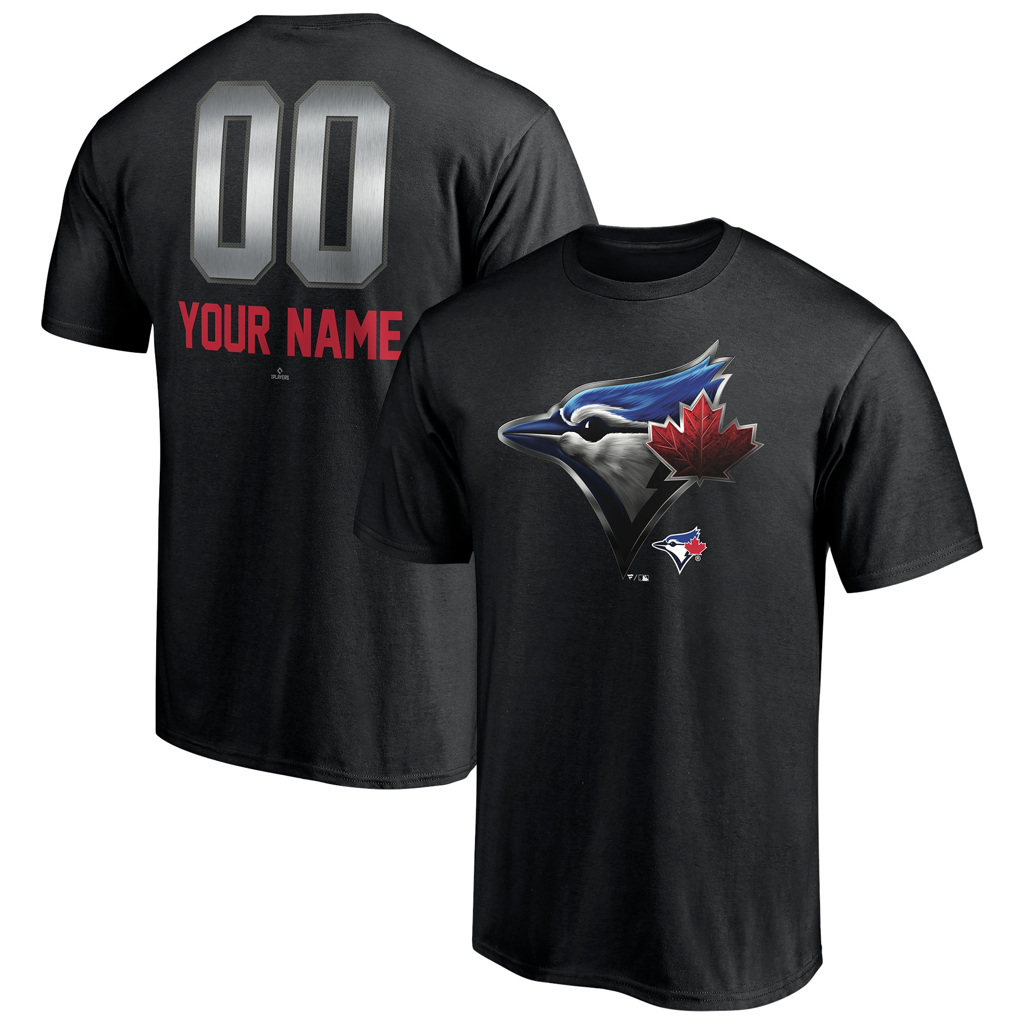 Men's Toronto Blue Jays  Branded Black Personalized Any Name & Number Midnight Mascot T-Shirt