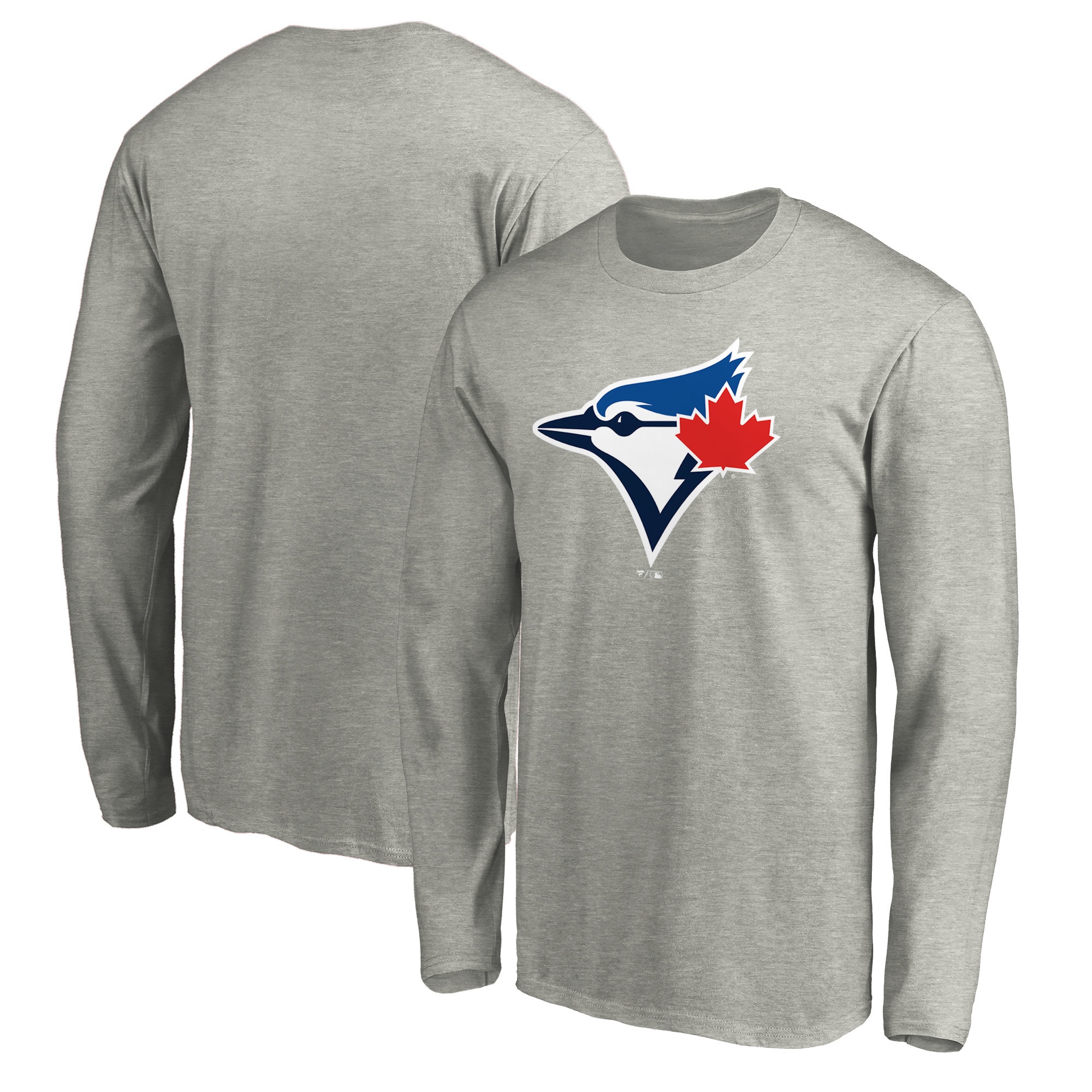 Men's Toronto Blue Jays  Branded Heather Gray Official Team Logo Long Sleeve T-Shirt