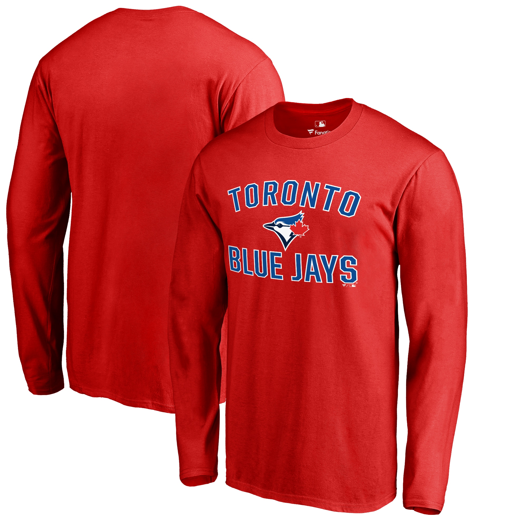 Men's Toronto Blue Jays  Branded Red Wordmark Long Sleeve T-Shirt