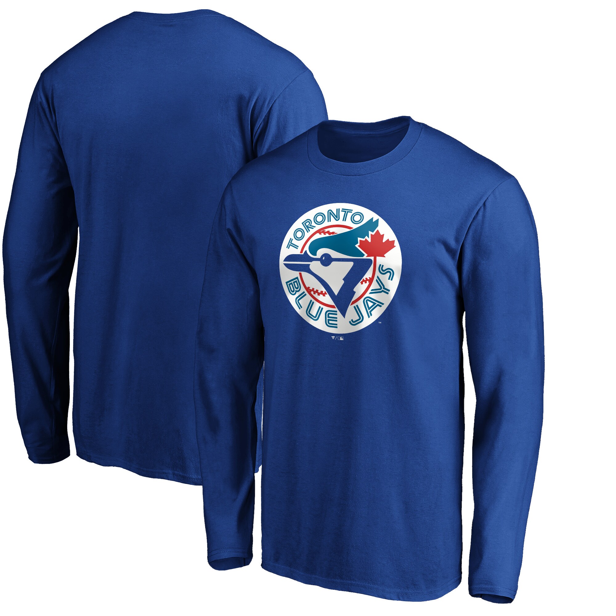 Men's Toronto Blue Jays  Branded Royal Cooperstown Collection Huntington Logo Long Sleeve T-Shirt