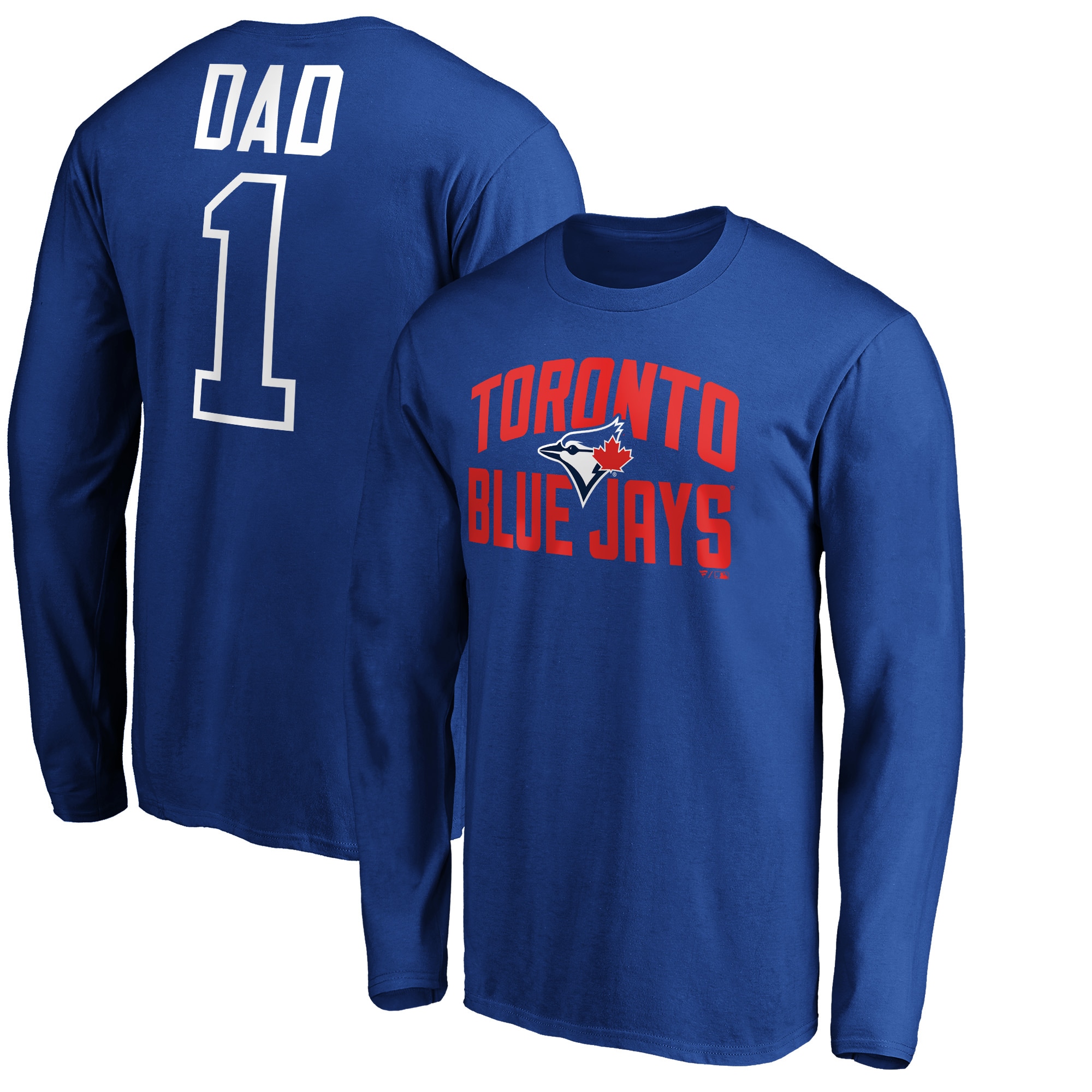 Men's Toronto Blue Jays  Branded Royal Father's Day #1 Dad Long Sleeve T-Shirt